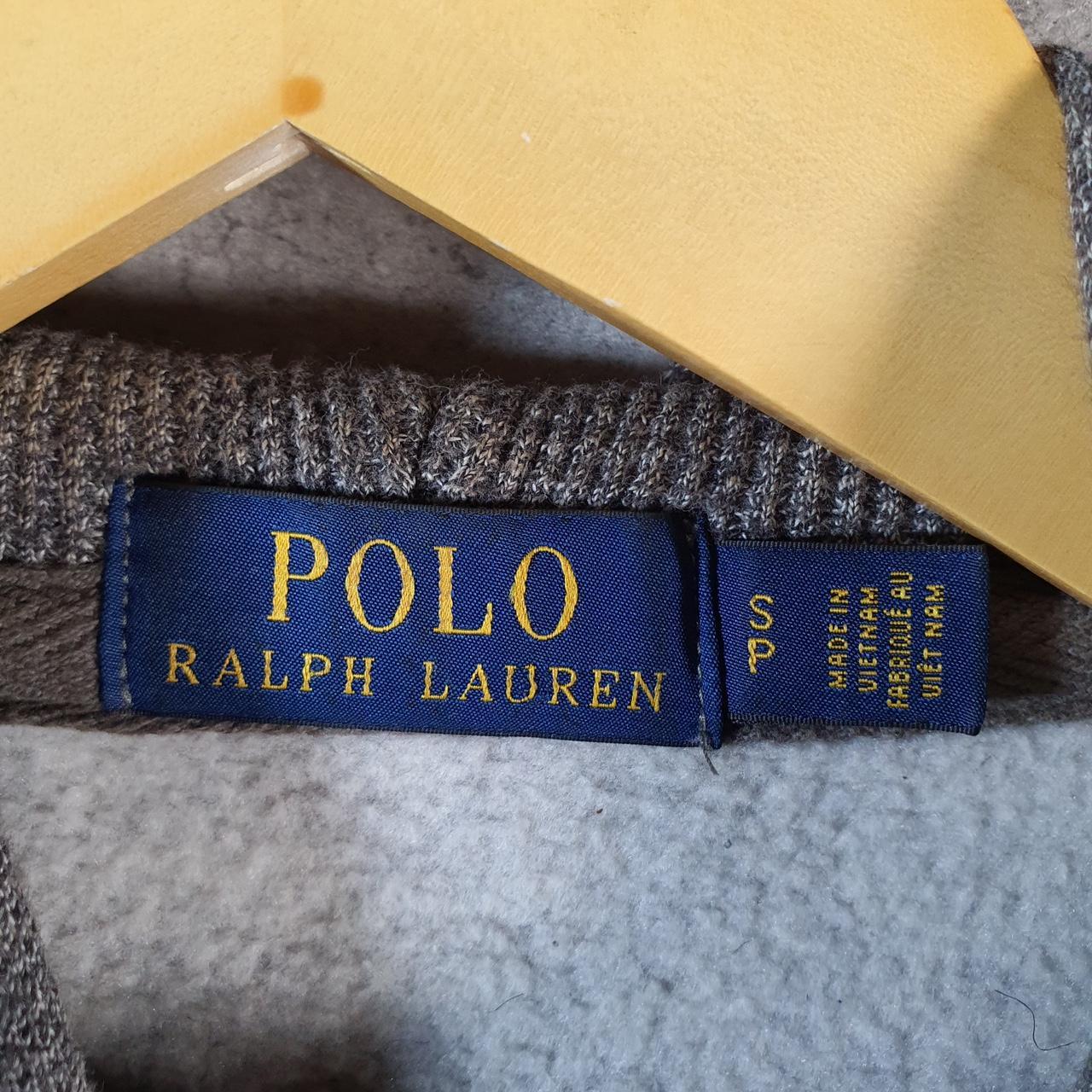 Vintage Ralph Lauren Polo Heavyweight Hoodie Men’s Small Grey Cotton Full Zip Pony