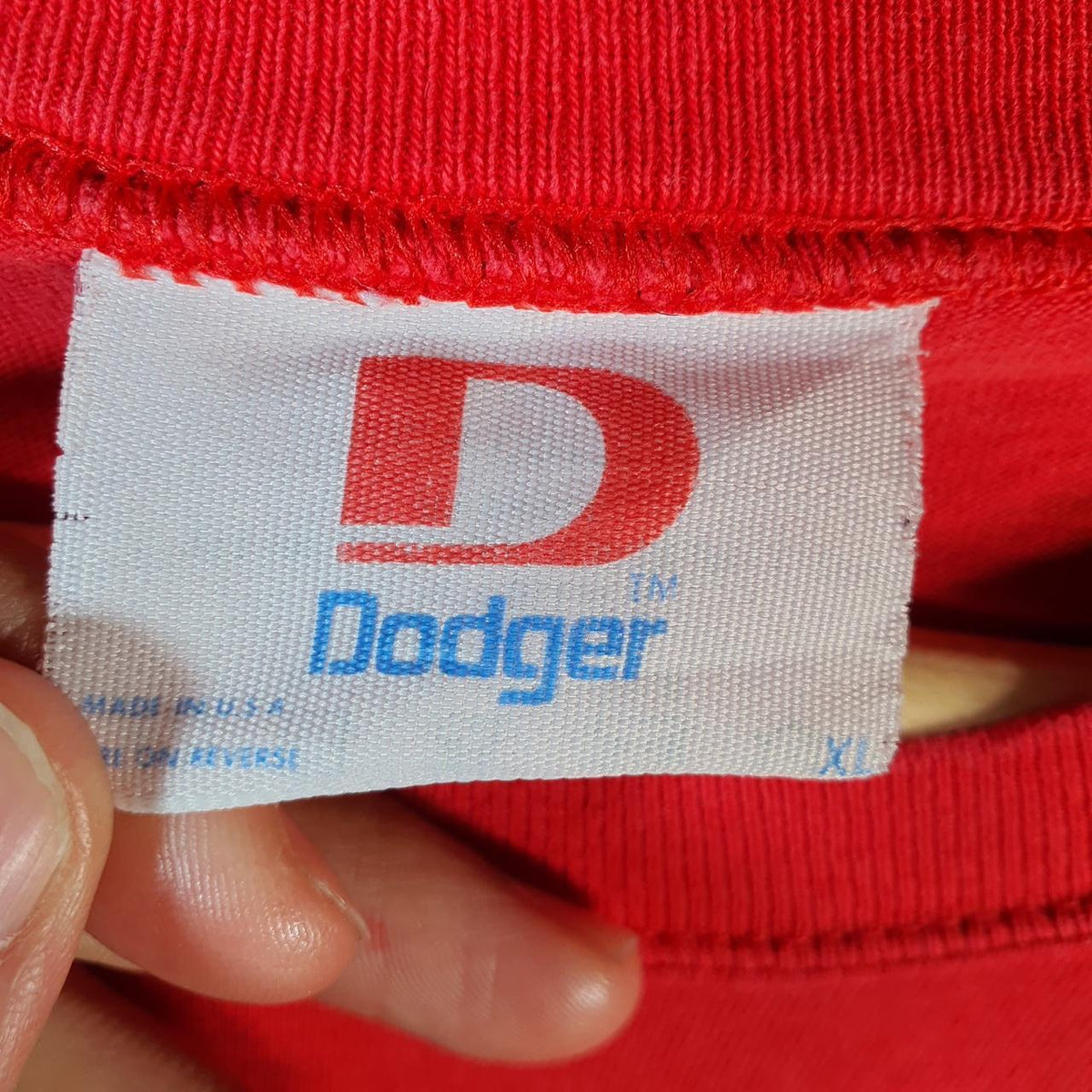 Vintage Dodger Nebraska Single Stitch USA 90s T Shirt Men’s XL Red Big Fish Vintage