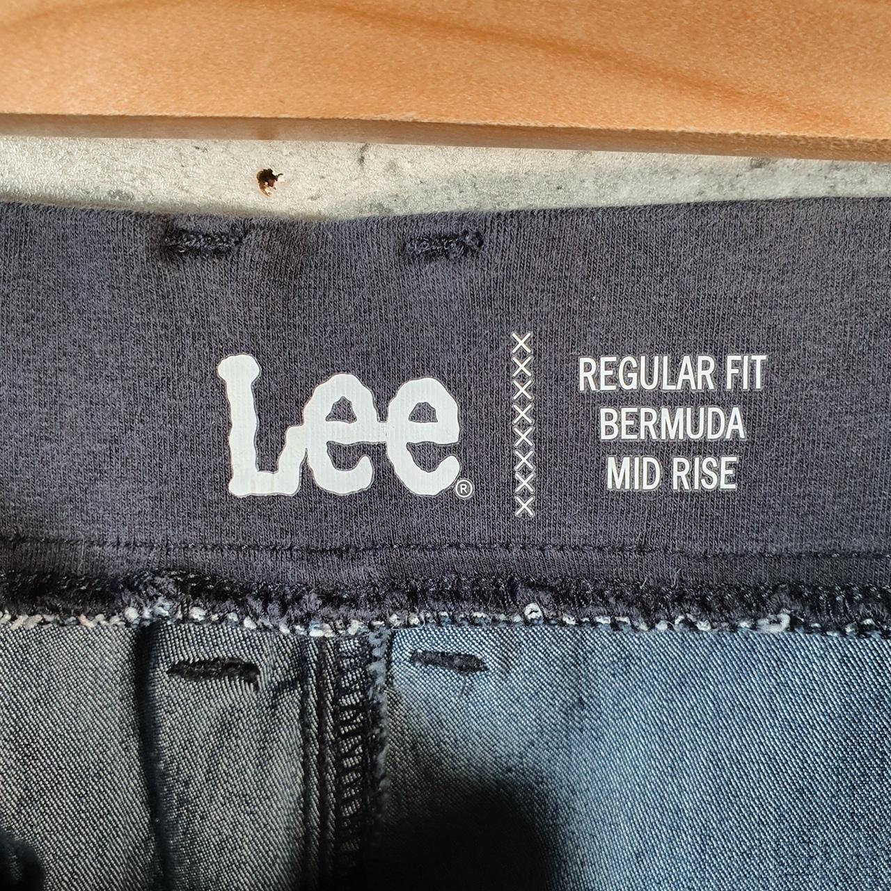 Vintage Lee Chino Shorts Jorts Cargo Womens W40 Blue Baggy Cotton A4420