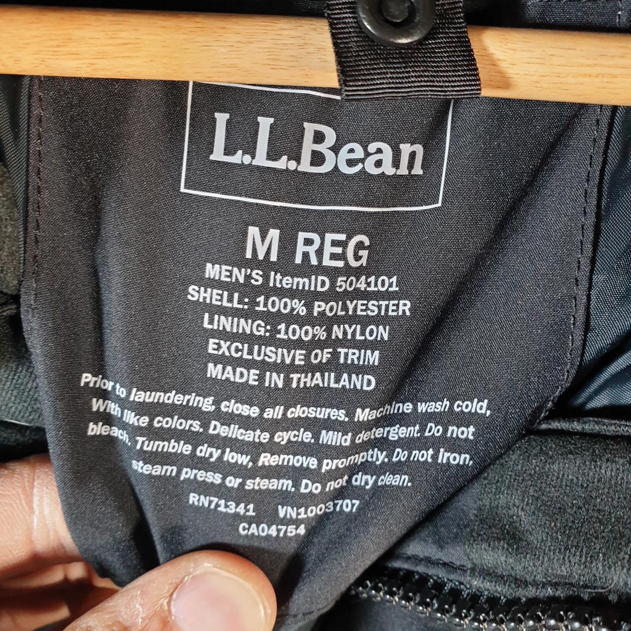 Vintage L.L. Bean Outdoors Nylon Jacket Mens M Black Waterproof Shell Coat