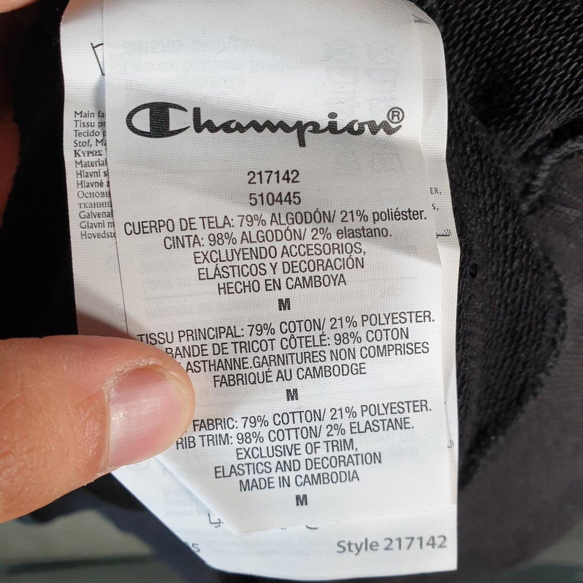 Vintage Champion Hoodie Men’s Medium Black Pro Sport Pullover Spellout Logo