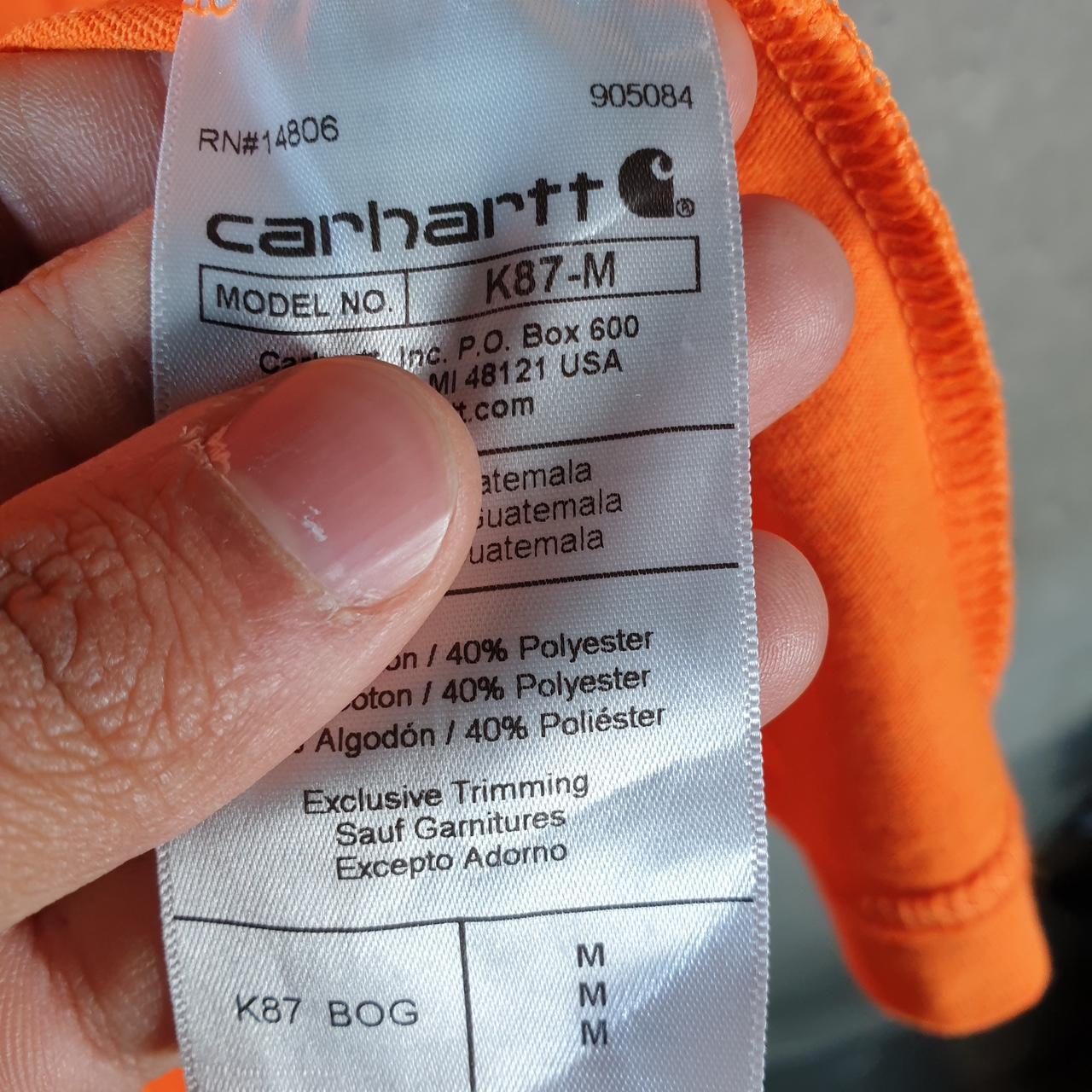 Vintage Carhartt Pocket T Shirt Men’s Medium Orange Workwear Chore Utility Loose Fit C9294