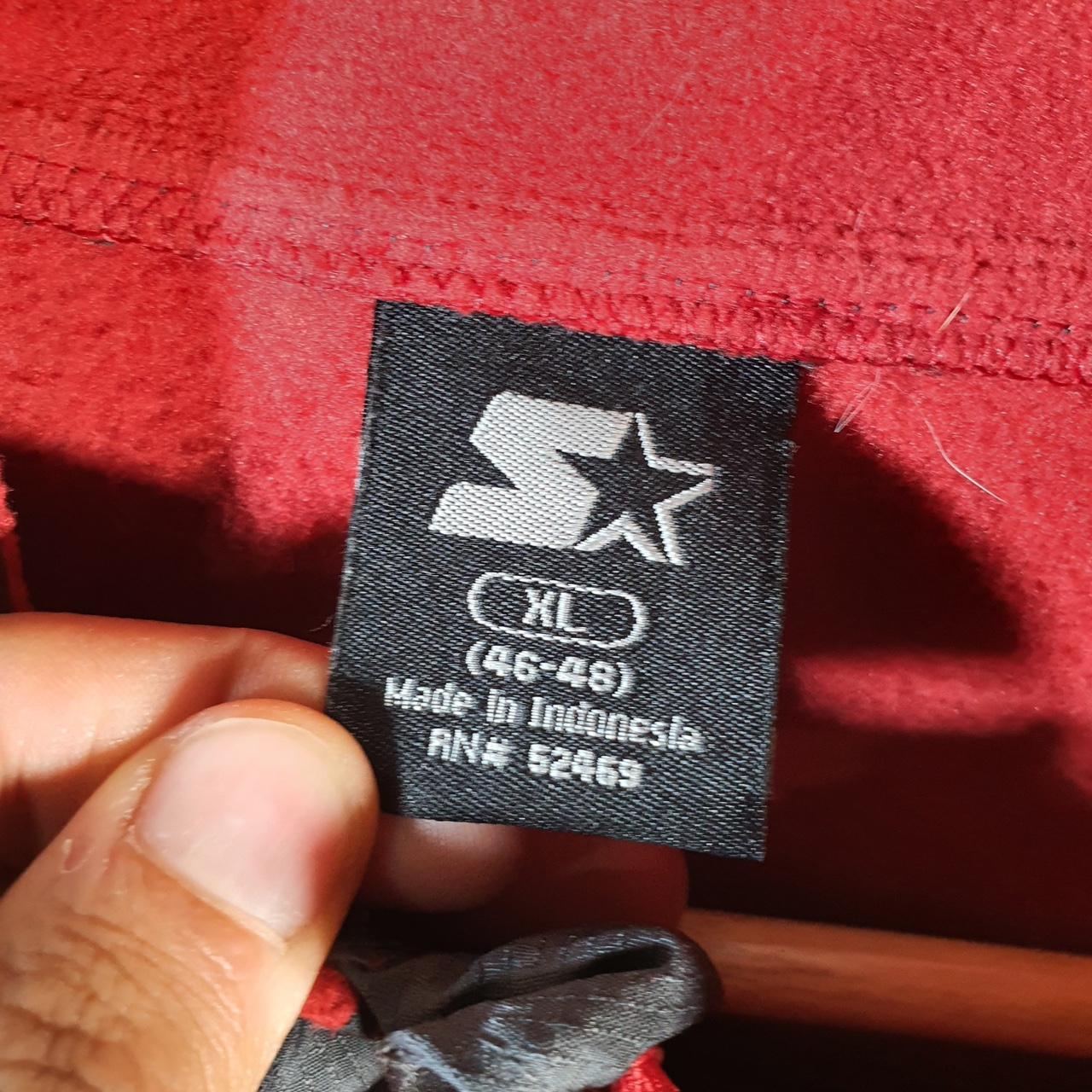 Vintage Starter Fleece Sweatshirt Jacket Mens XL Red Full Zip Embroidered Logo