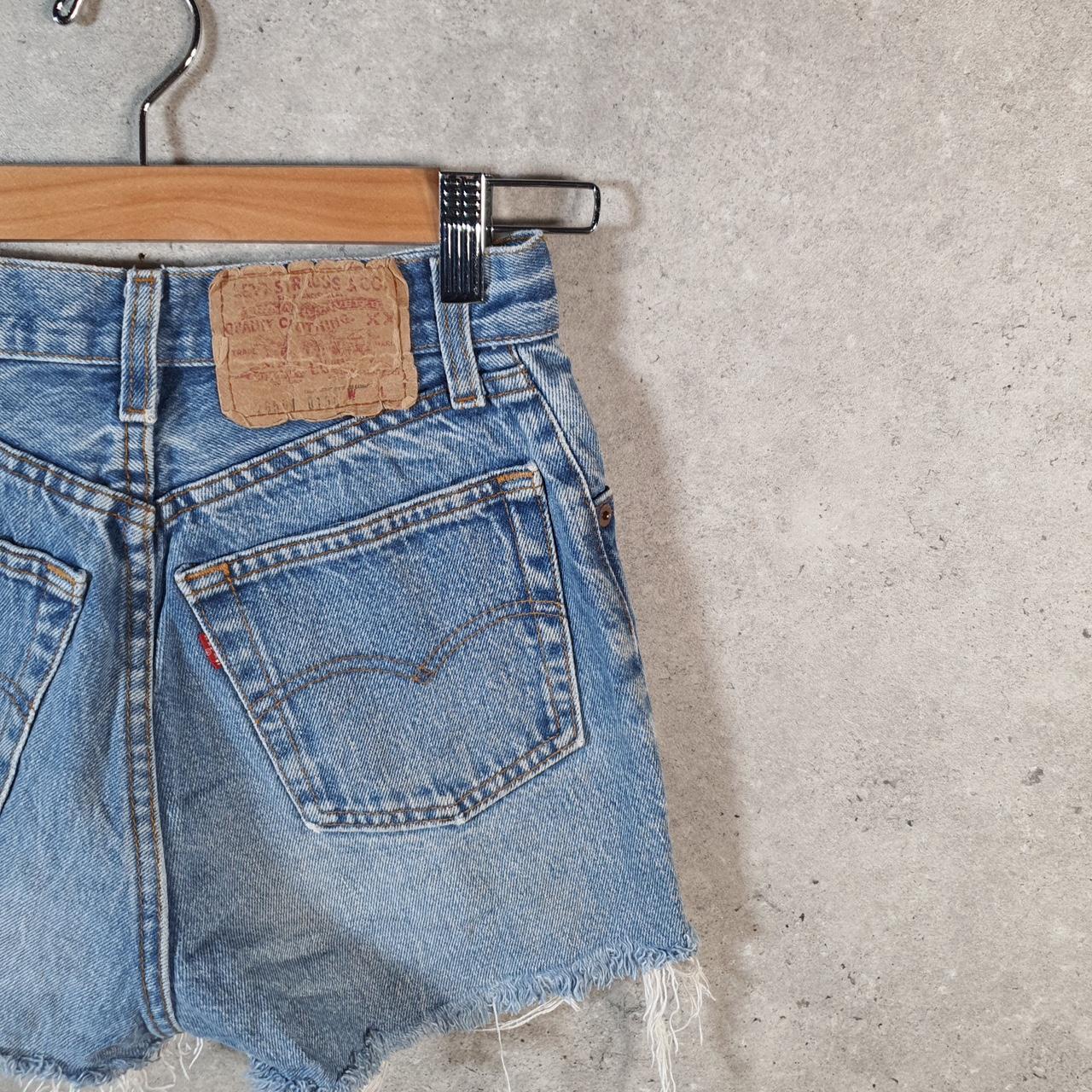 Vintage Levi’s 501 Cut Short Baggy Shorts Jorts Cargo Womens W24 Blue Relaxed Denim A4555