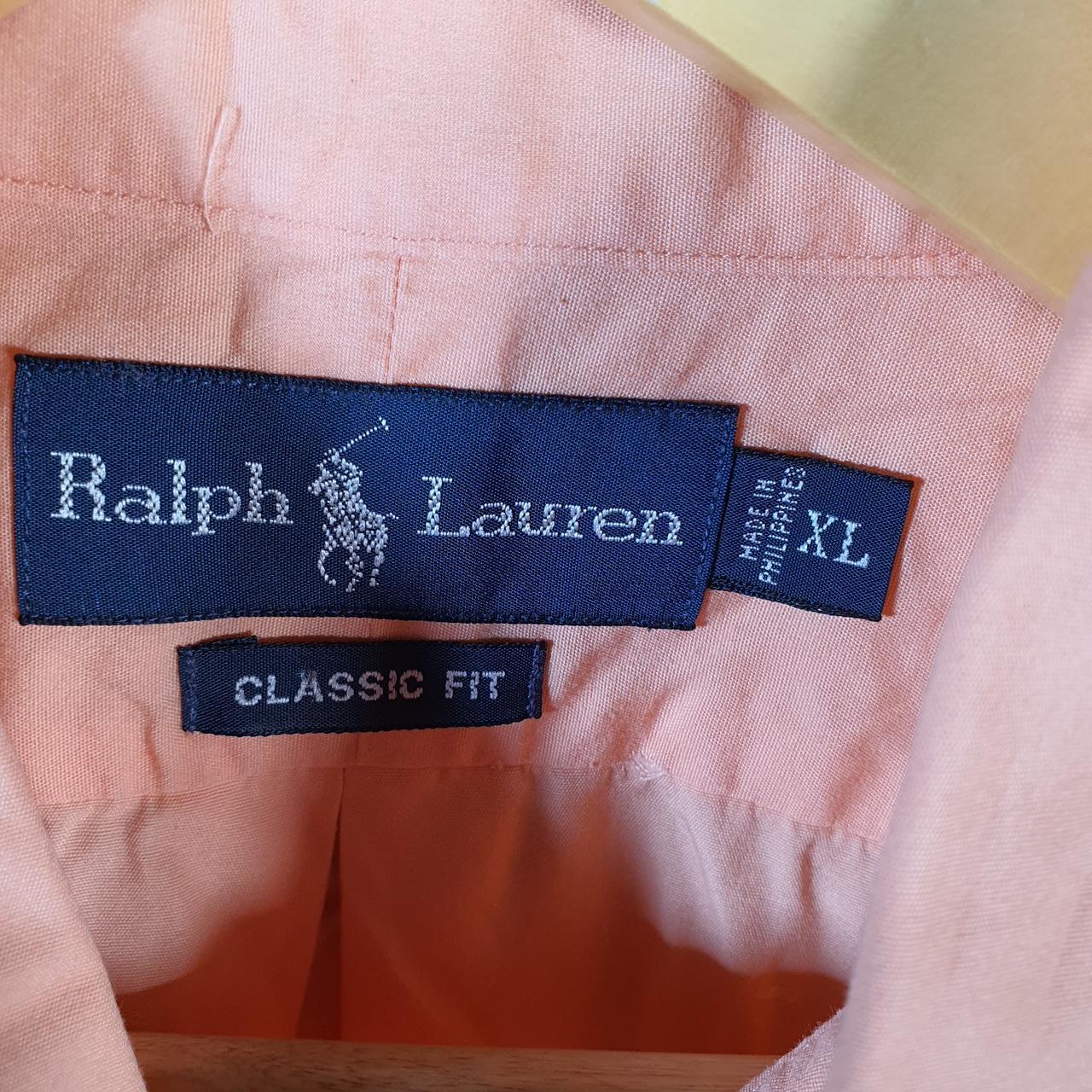 Vintage Ralph Lauren Button Down Shirt Men’s XL Pink Classic Fit Checkered Cotton Pony