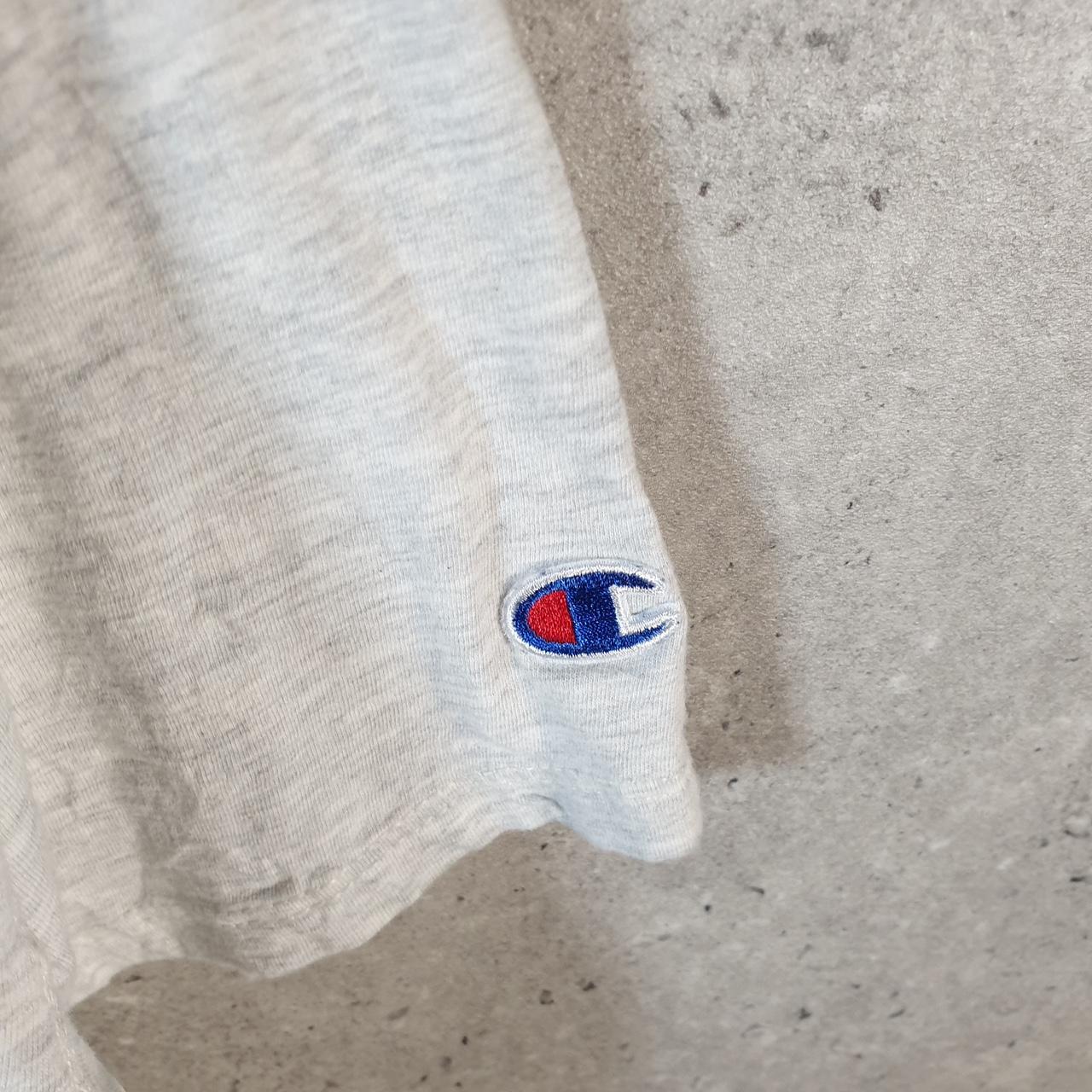 Vintage Champion Spellout T Shirt Men’s Large Grey USA Athletic