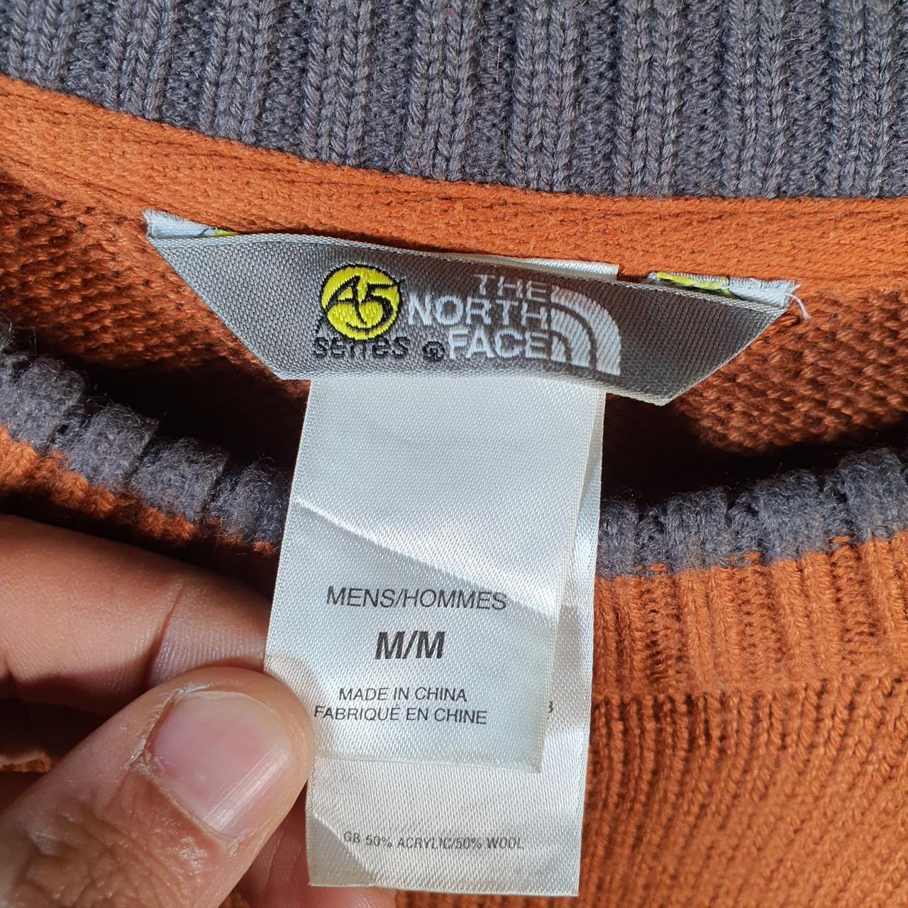 Vintage The North Face TNF Teddy Fleece Sweatshirt Mens Medium Orange Logo Winter