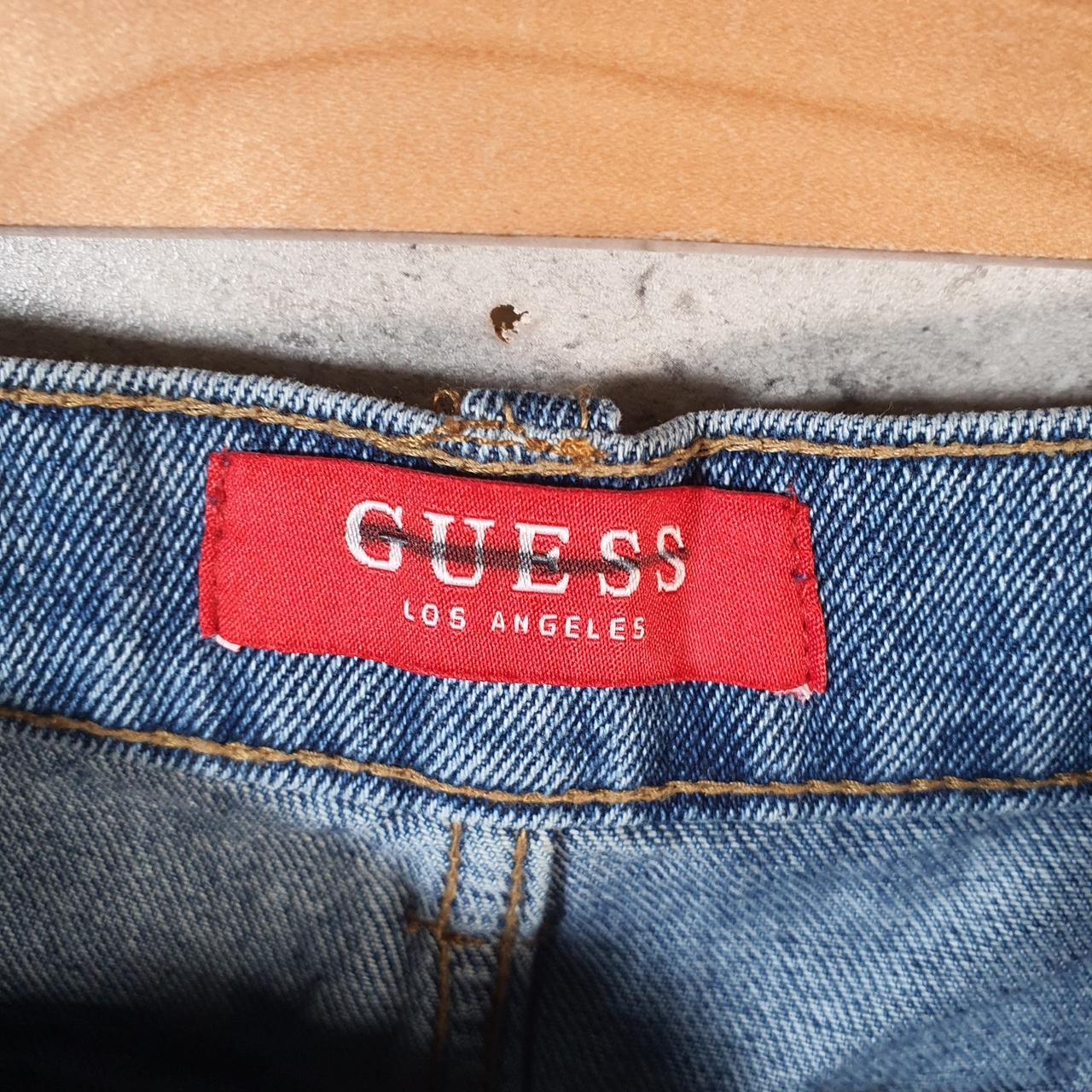 Vintage Guess Baggy Shorts Jorts Cargo Womens UK8 Blue Denim Relaxed Fit Cargo