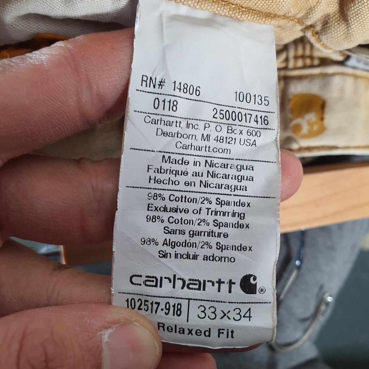 Vintage Carhartt Carpenter Trousers Mens W33 L31 Brown Relaxed Fit Workwear