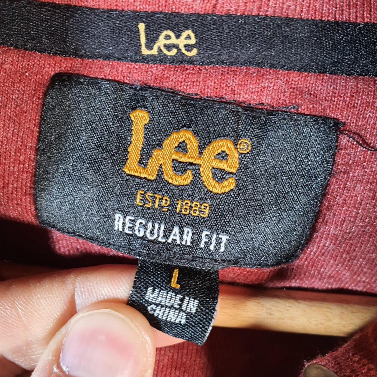 Vintage Lee Hoodie Men’s Large Burgundy Pullover