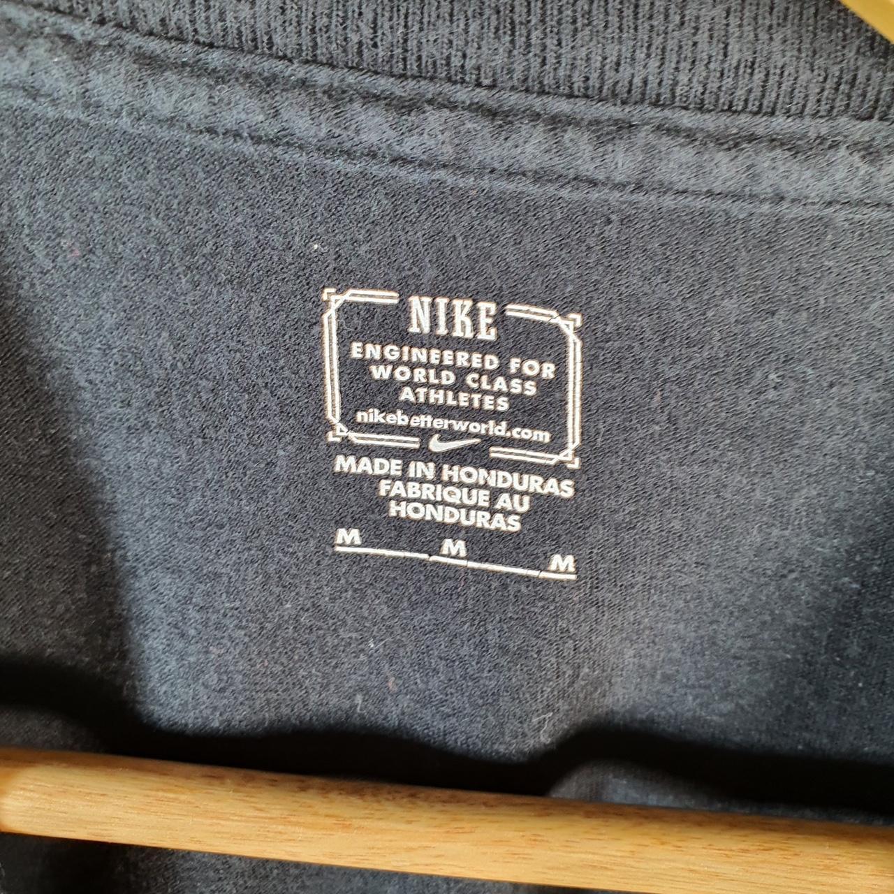 Vintage Nike T Shirt Men’s Medium Black Printed Centre Single Swoosh Logo Athletic