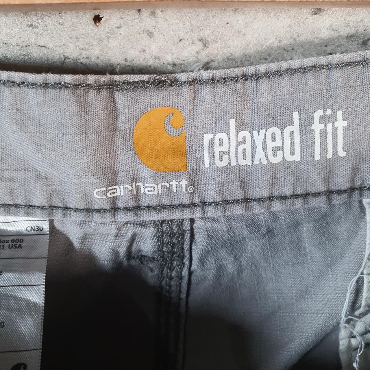 Vintage Carhartt Baggy Carpenter Shorts Jorts Cargo Men’s W38 Grey Relaxed Fit Workwear Big Fish Vintage