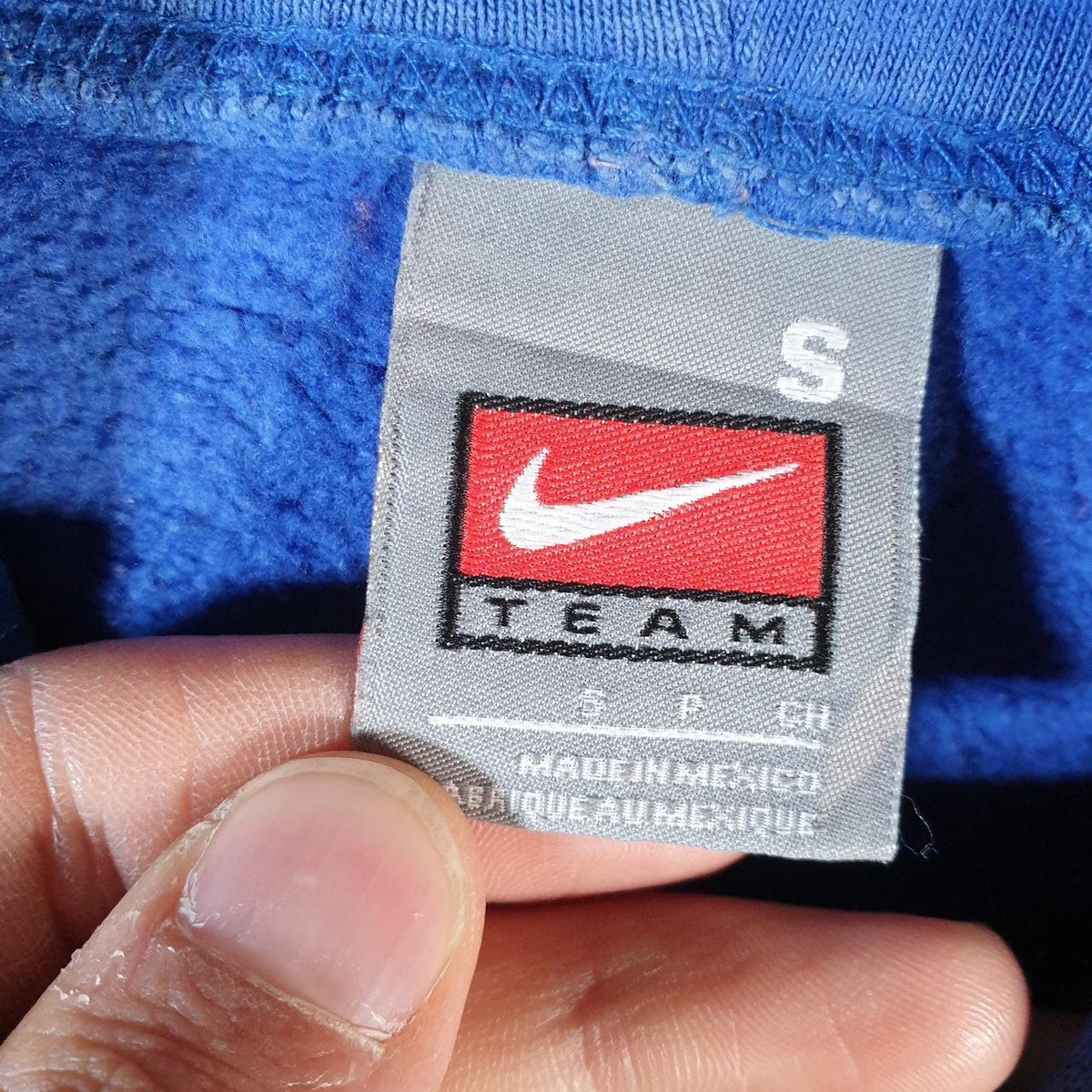 Vintage Nike Team Centre Swoosh Boise State Hoodie Men’s Small Blue Swoosh Y2K