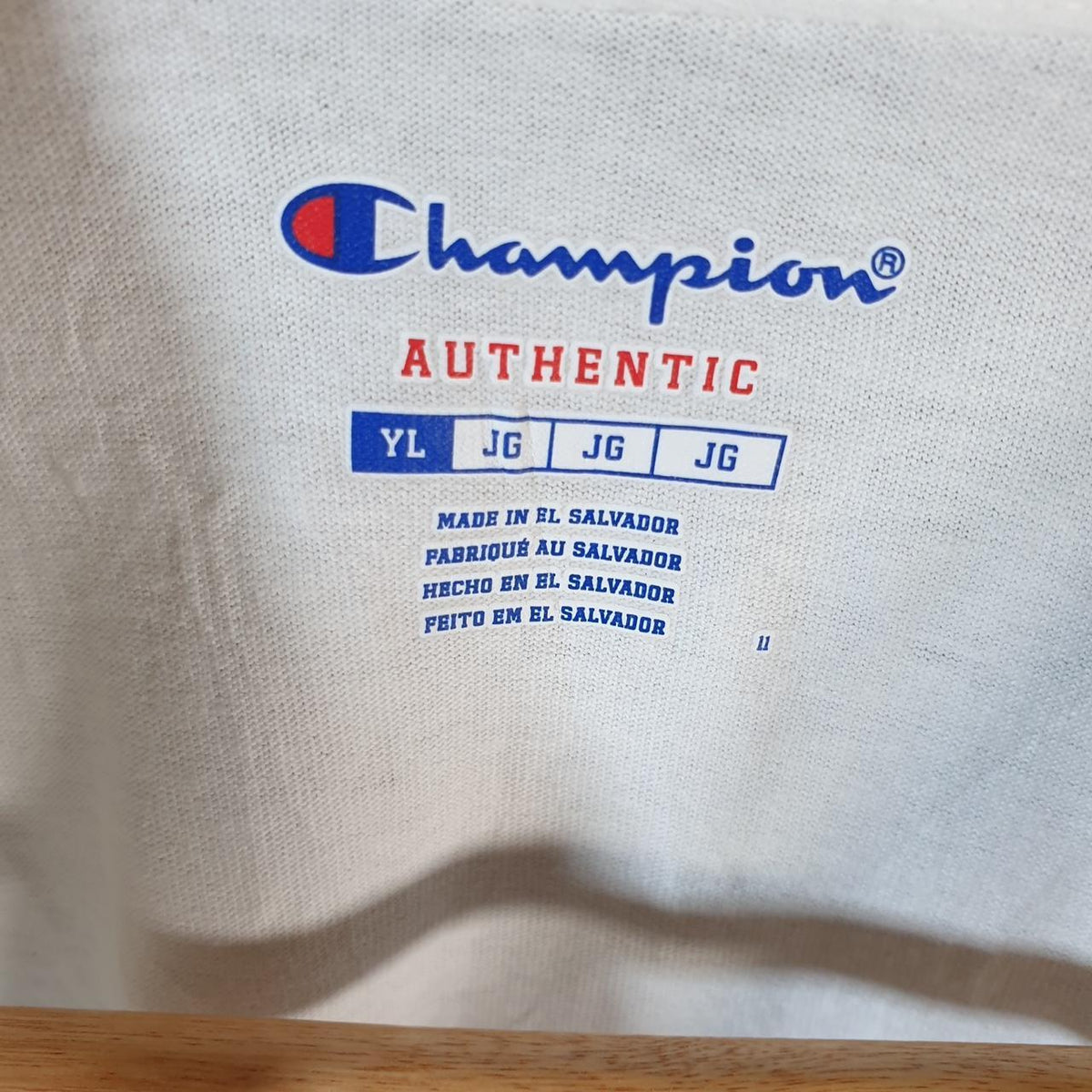 Vintage Champion Spellout T Shirt Youth Large White Spellout Casual Sports C9937