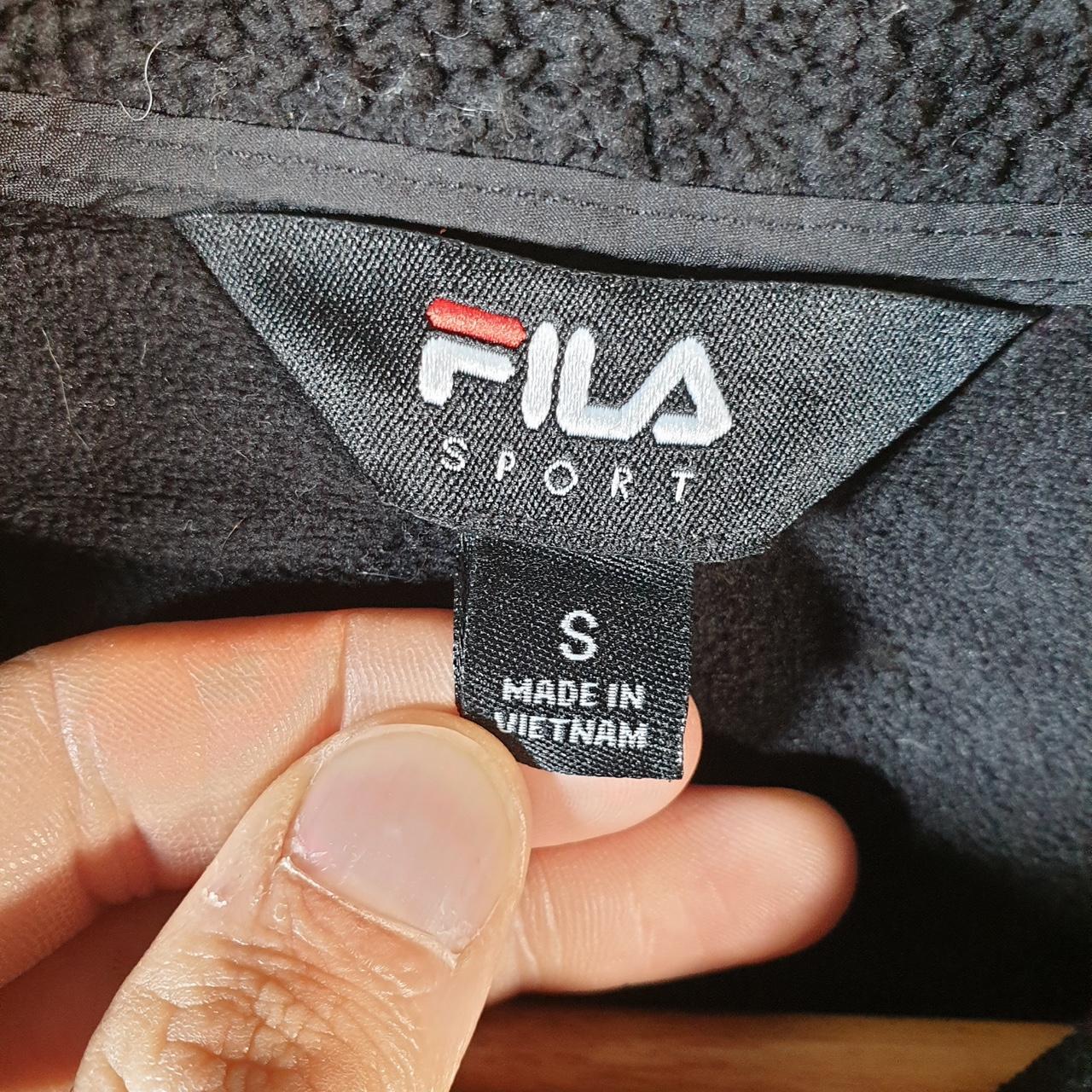 Fila Sport Fleece Full zip Hoodie Womens Small Black Embroidered Logo