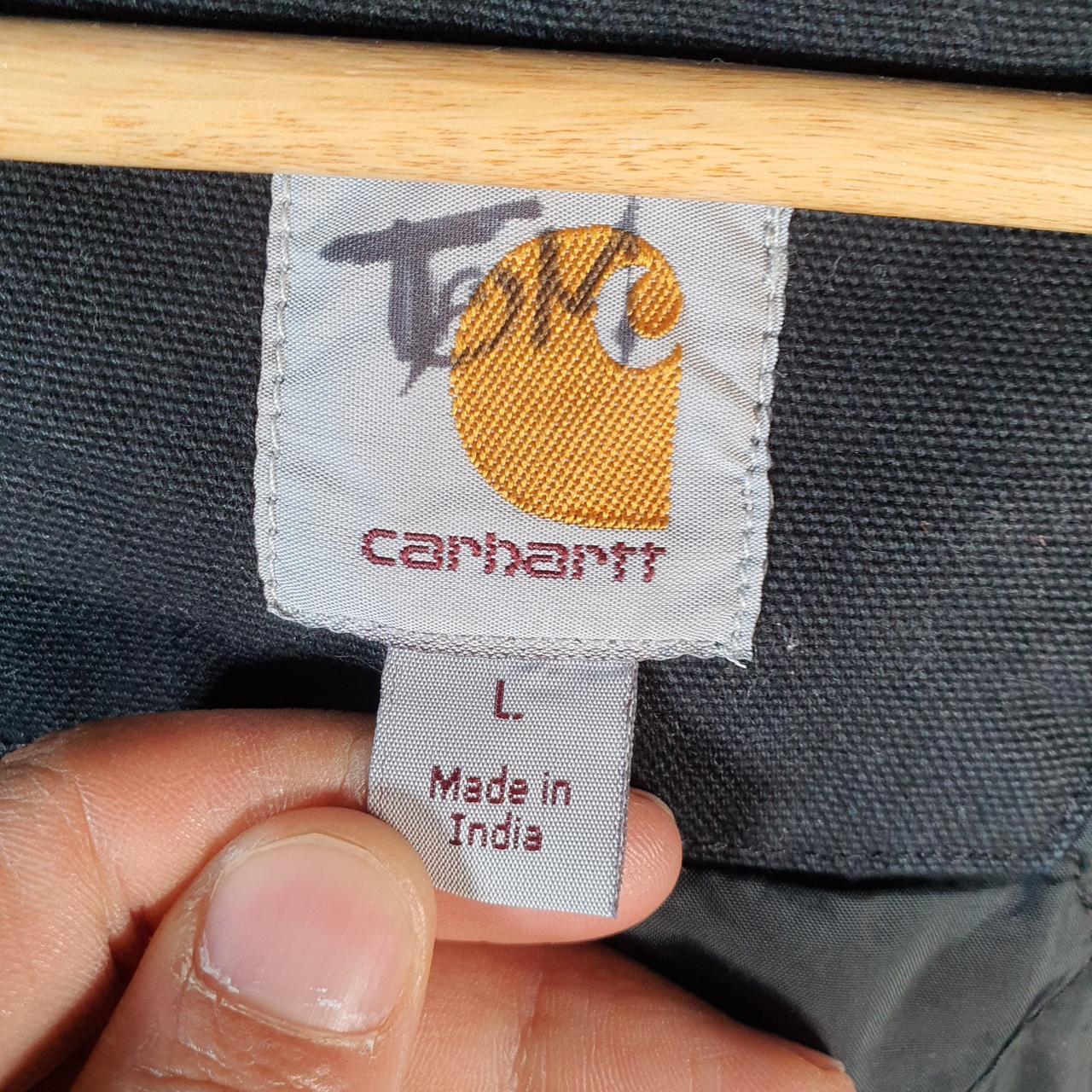 Vintage Carhartt Active Hooded Jacket Men’s Large Black Workwear Canvas USA G2119