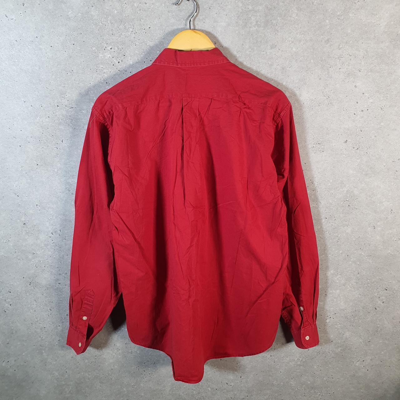 Vintage Ralph Lauren Button Down Shirt Men’s XL Red Slim Fit Pony Cotton