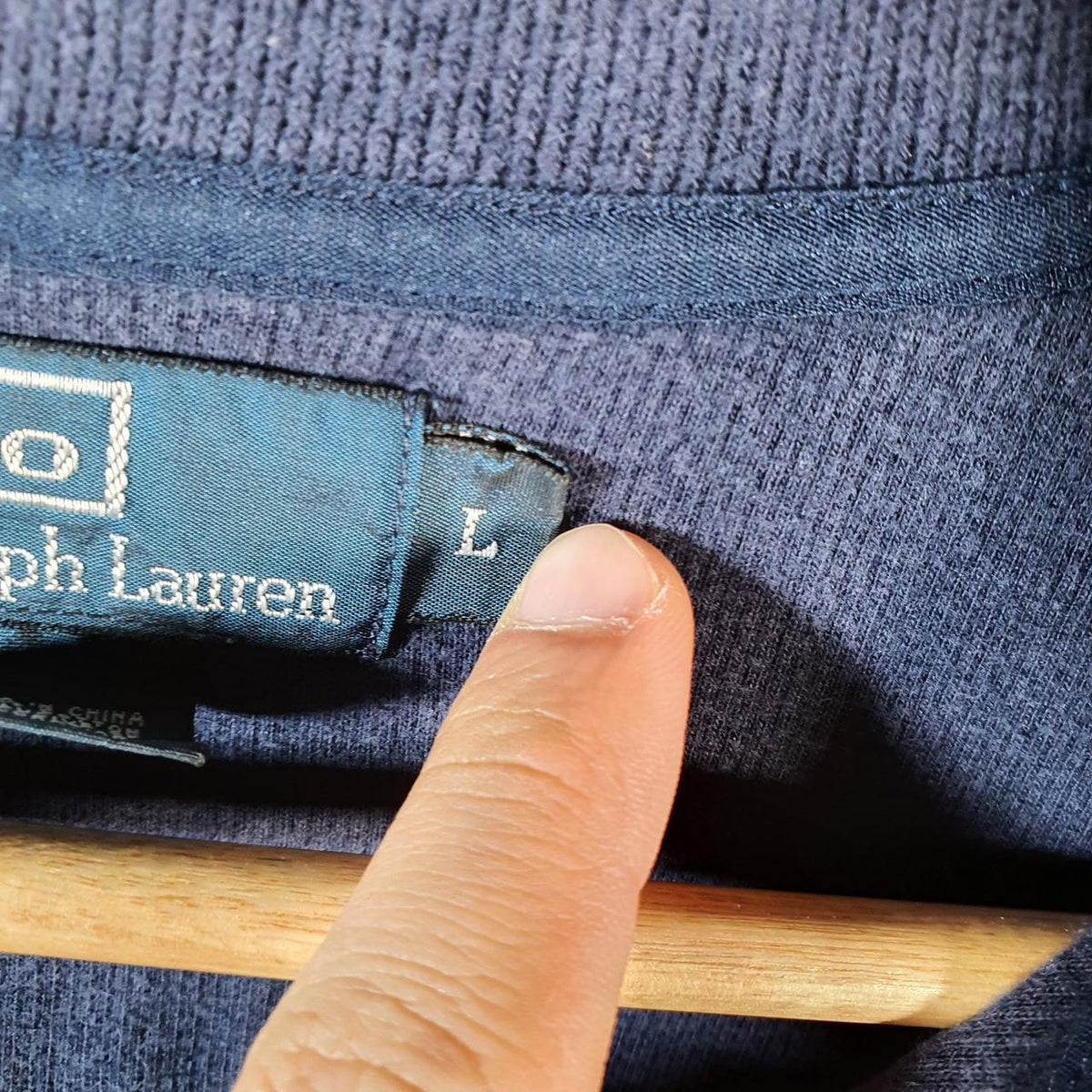 Vintage Ralph Lauren Polo 1/4 Zip Sweatshirt Men’s Large Navy Blue Pullover Pony C8828