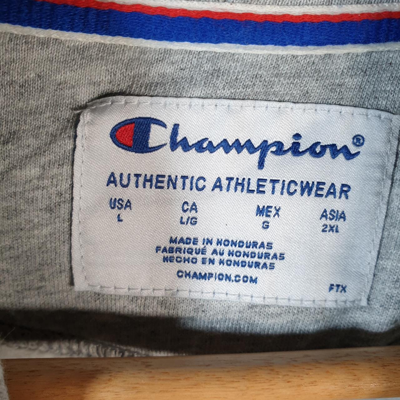 Vintage Champion Hoodie Womens Large Grey Pro Sport Spellout Pullover