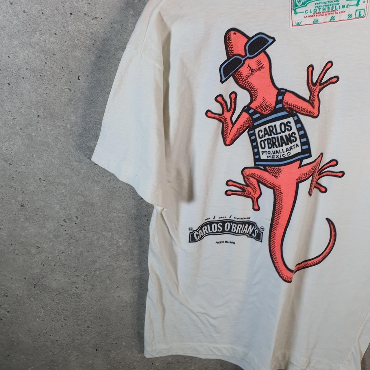 Vintage Carlos N Charlie’s Obrians Vallarta Mexico 90s USA Single Stitch T Shirt Men’s S White