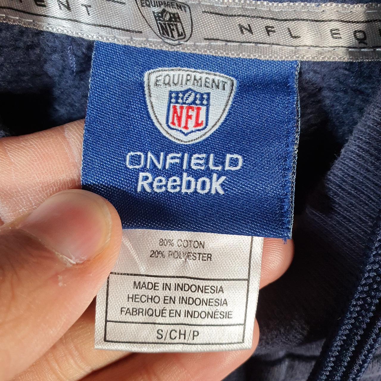 Vintage NFL Reebok New England Patriots Hoodie Mens Small Navy Blue 1/4 Zip Pullover USA