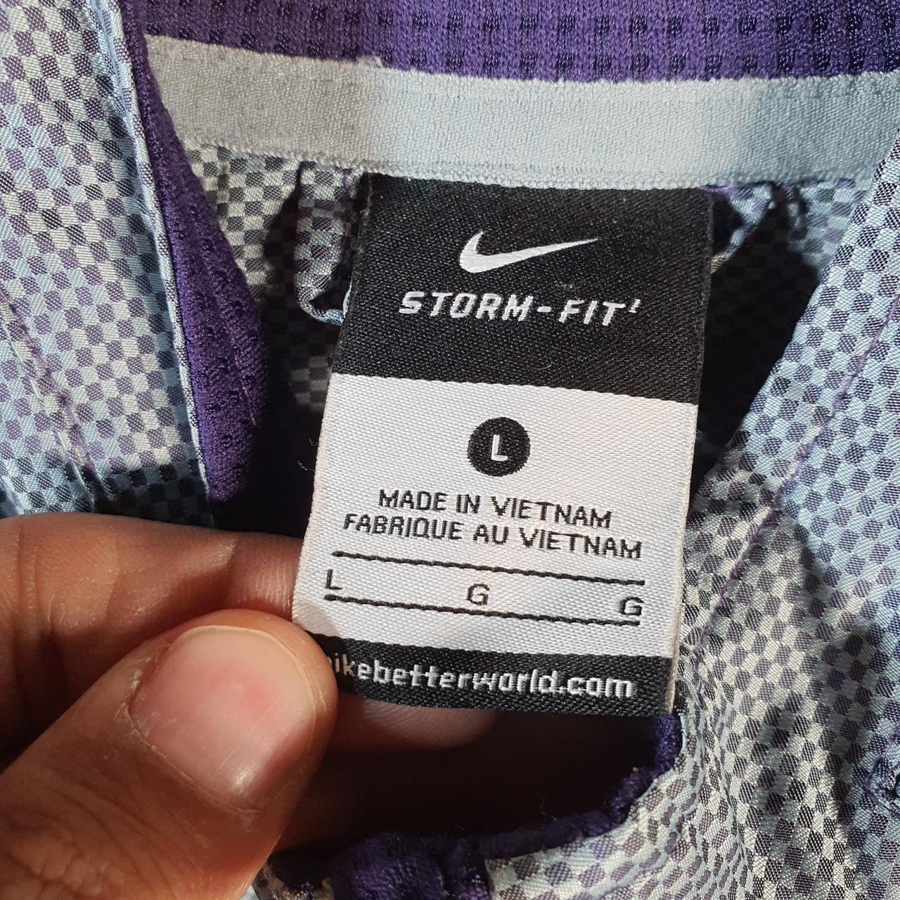 Vintage Nike Storm Fit Windbreaker Track Jacket Mens Large Blue USA Swoosh Full Zip