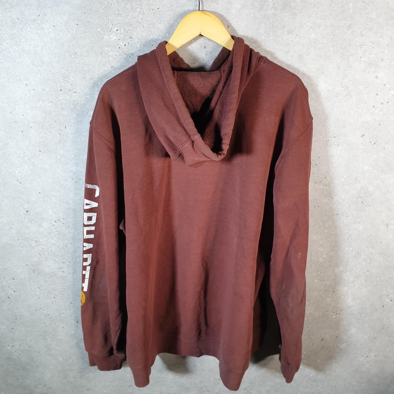 Vintage Carhartt Hoodie Mens XL Burgundy Pullover Blank USA Original Fit