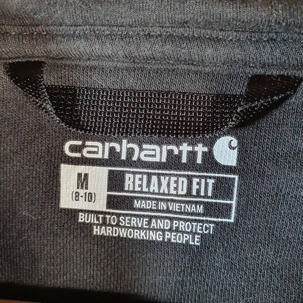 Vintage Carhartt Hoodie Womens Medium Black Pullover Blank USA Relaxed Fit