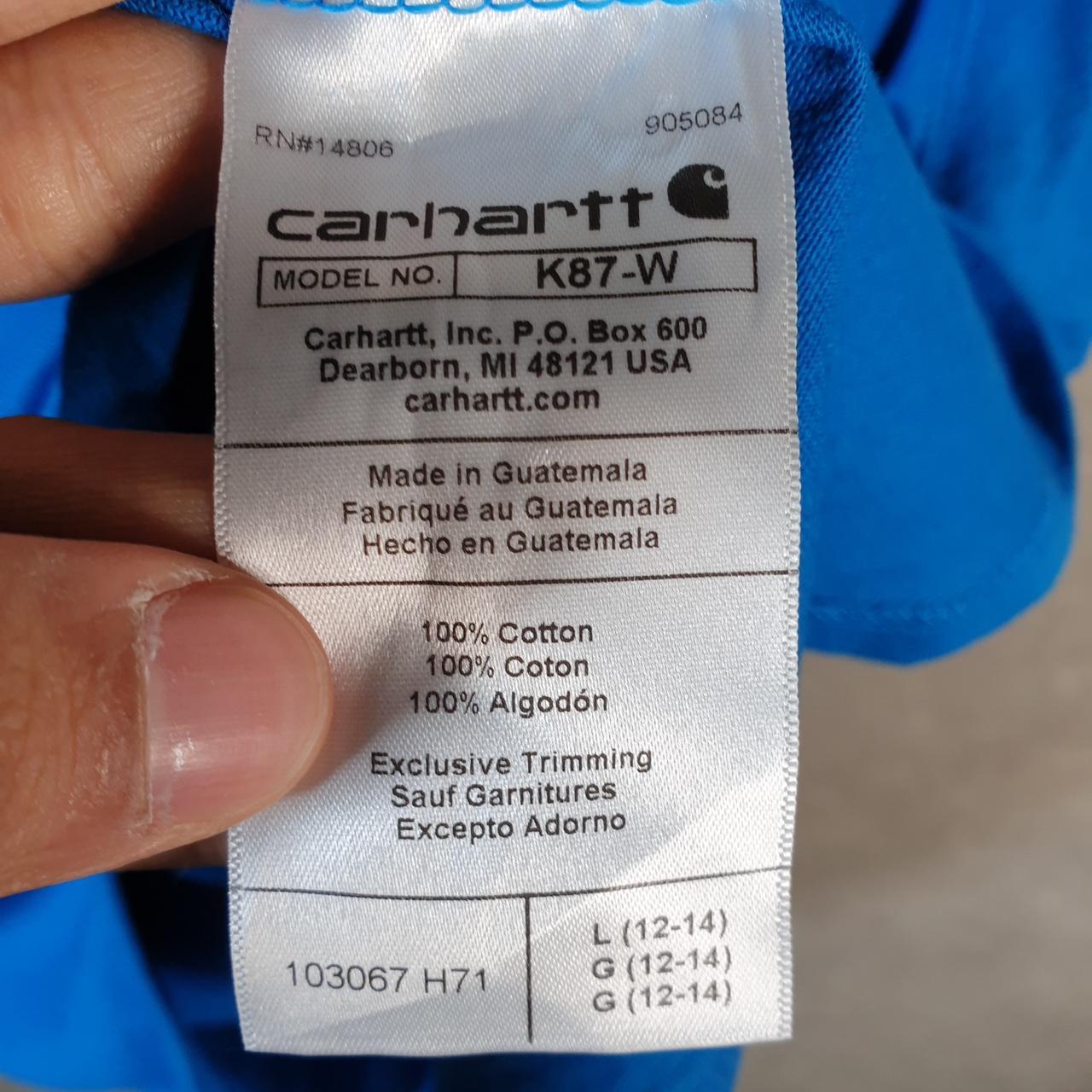 Vintage Carhartt Pocket T Shirt Women’s Large Blue Workwear Chore Utility Loose Fit C9203