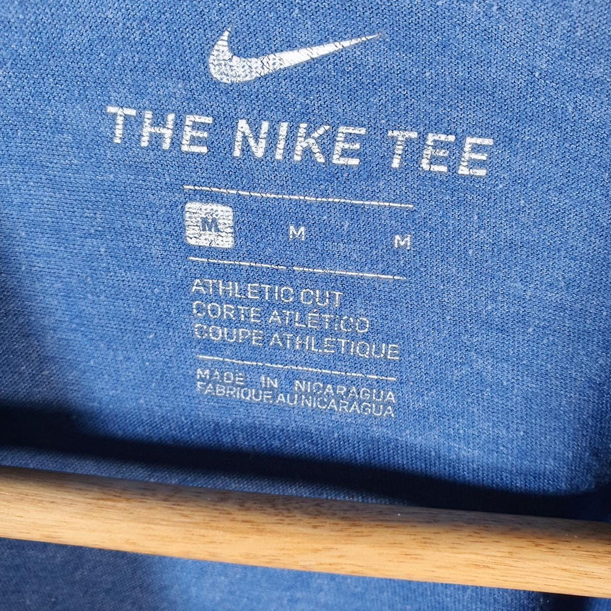 Vintage Nike Air Spellout T Shirt Men’s Medium Blue Logo Swoosh Athletic