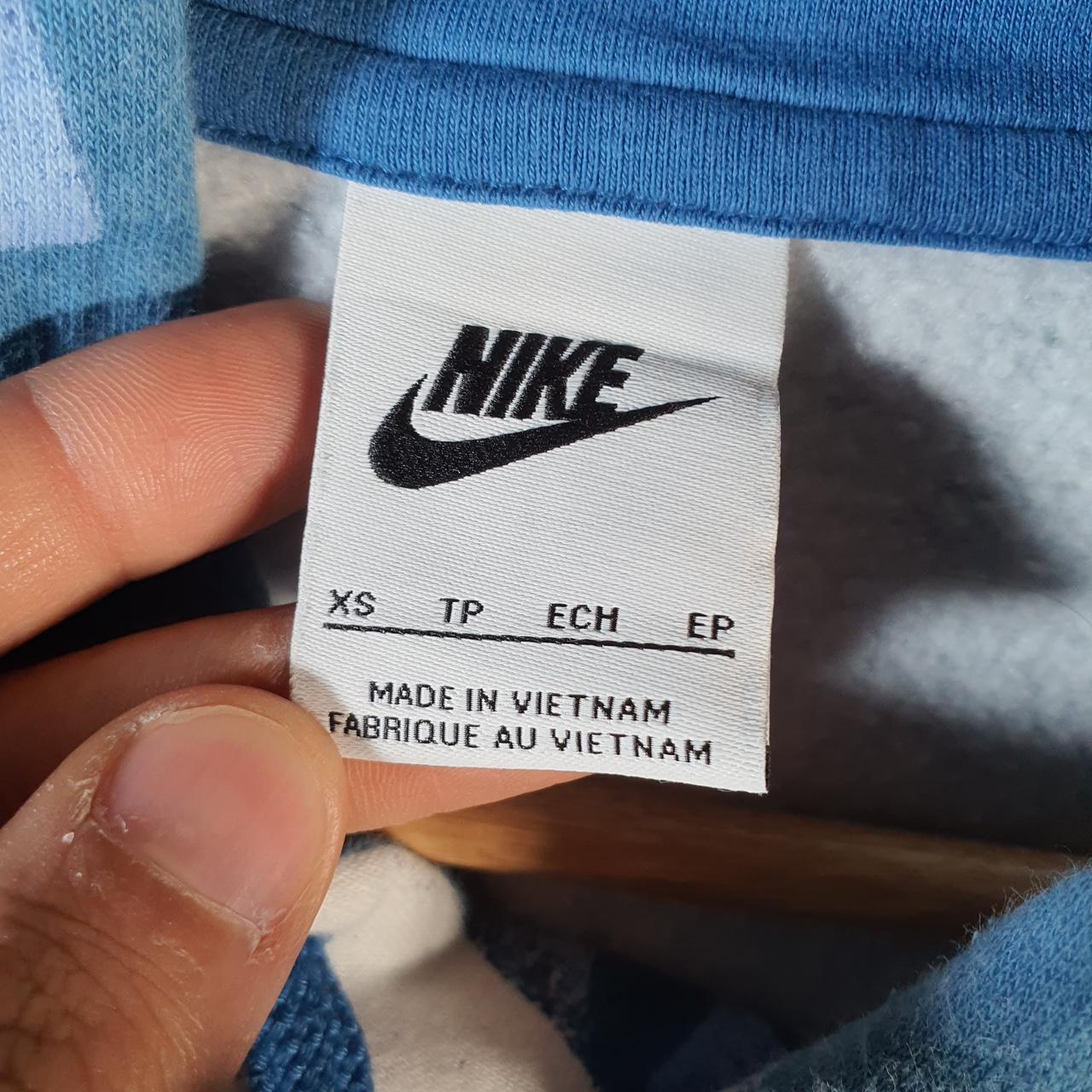 Vintage Nike Club All Over Print AOP Hoodie Men’s XS Blue Swoosh Y2K Pullover