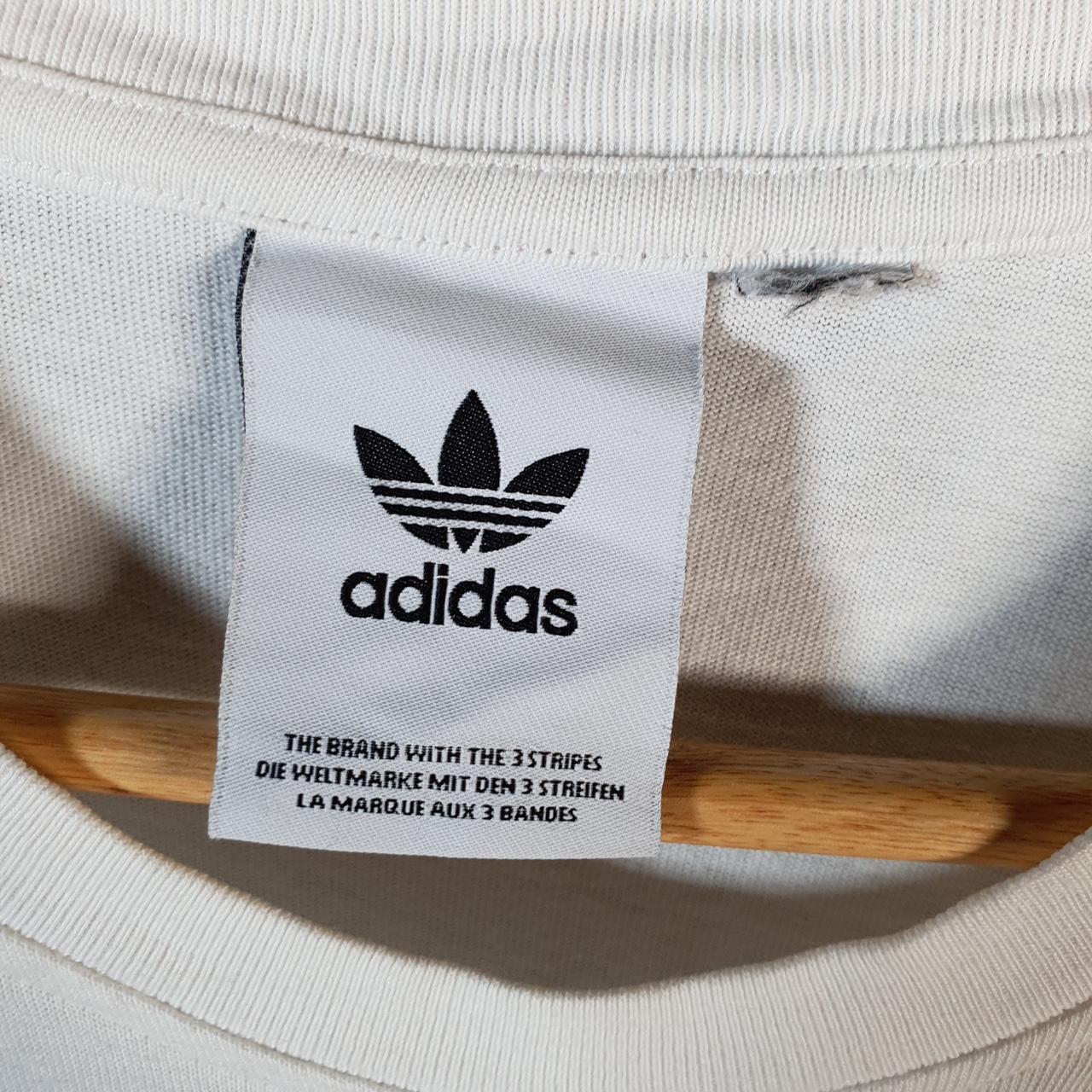 Vintage Adidas Trefoil Retro T Shirt Men’s Medium White Three Stripes Logo