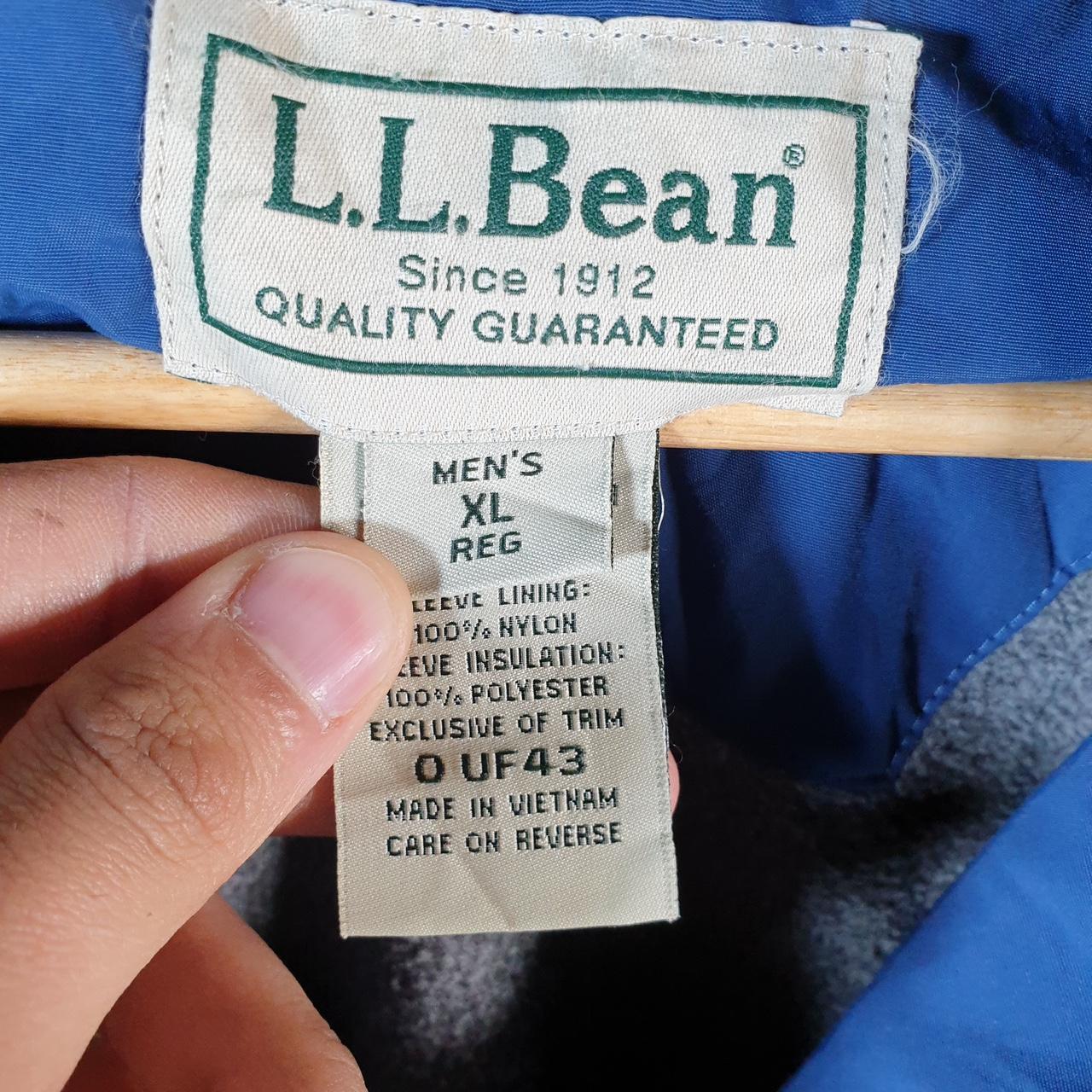 Vintage L.L. Bean Thinsulate Outdoors Warm Up Nylon Jacket Mens XL Blue Full Zip Waterproof