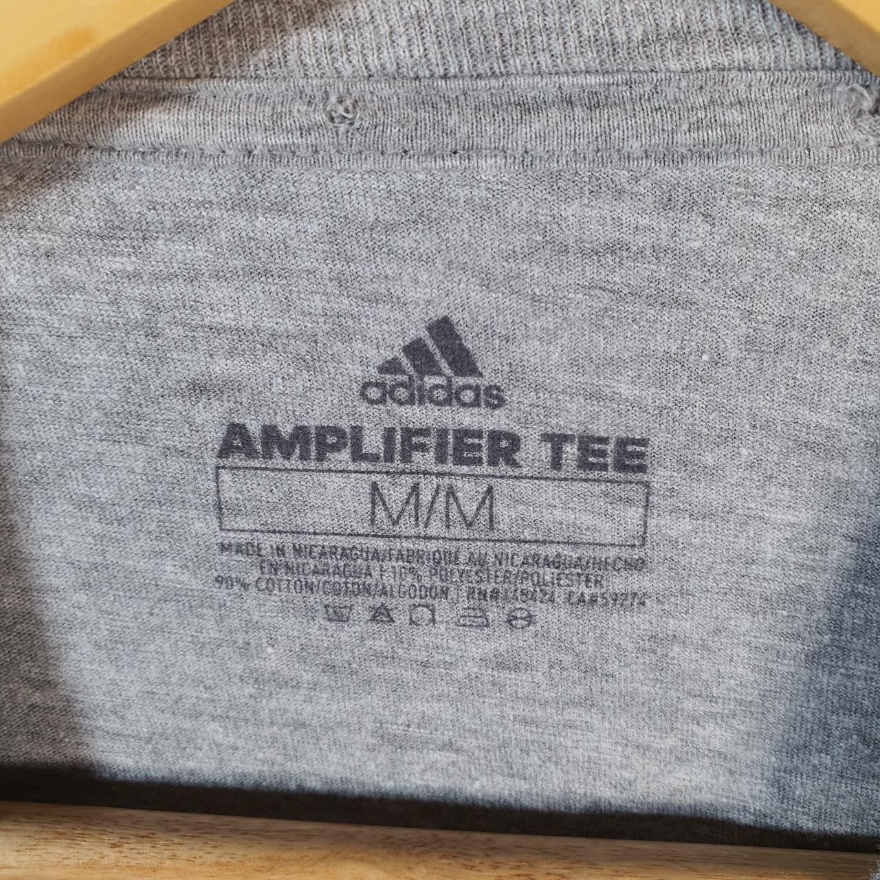 Vintage Adidas Amplifier T Shirt Men’s Medium Grey Three Stripes Logo Athletic