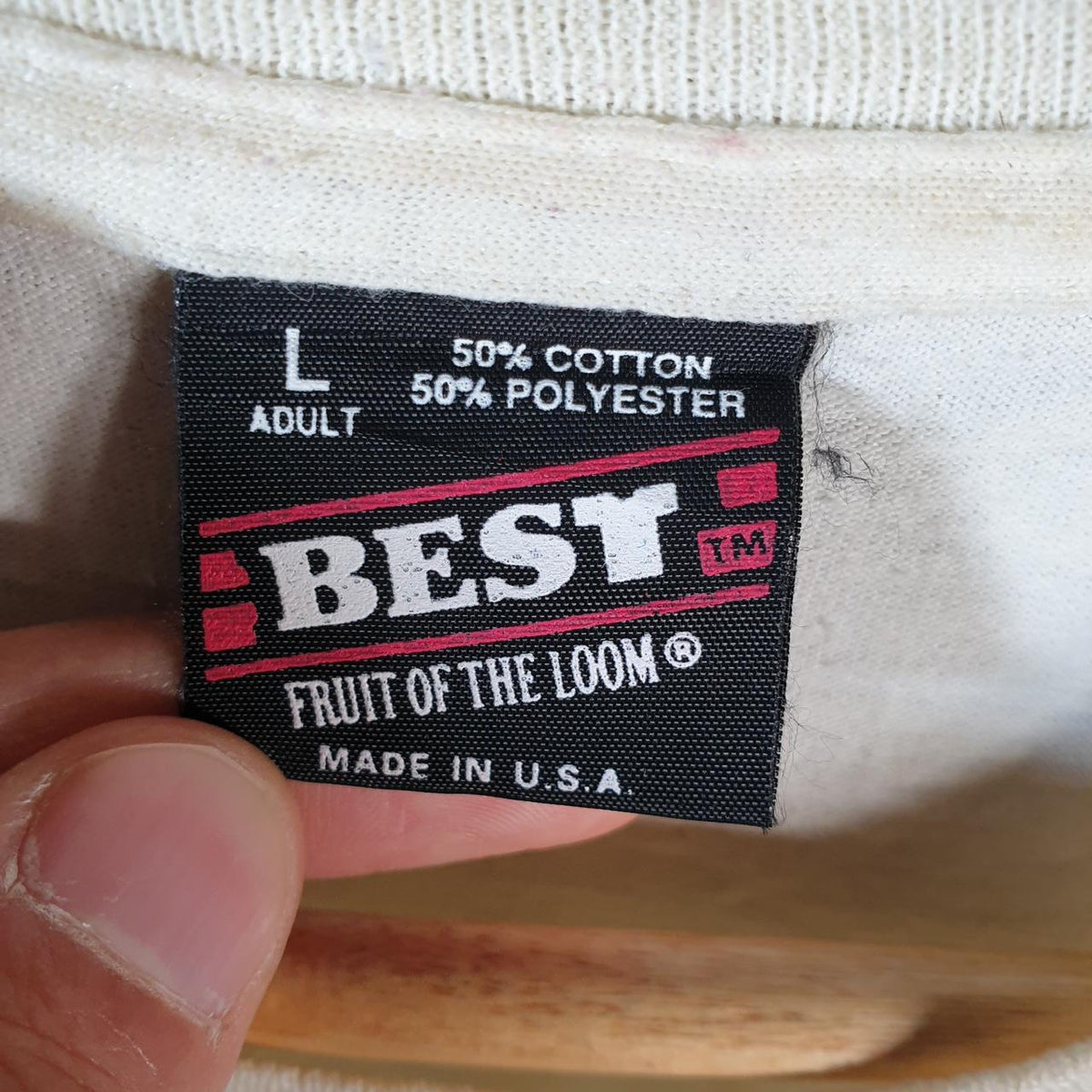 Vintage Fruit of the Loom Stephenville Firecracker 90s Single Stitch T Shirt Men’s Large White C8943