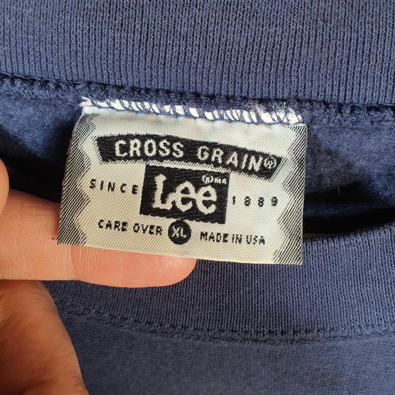 Vintage Lee Crossgrain Sweatshirt Men’s XL Navy Blue USA Alpha Phi Embroidered
