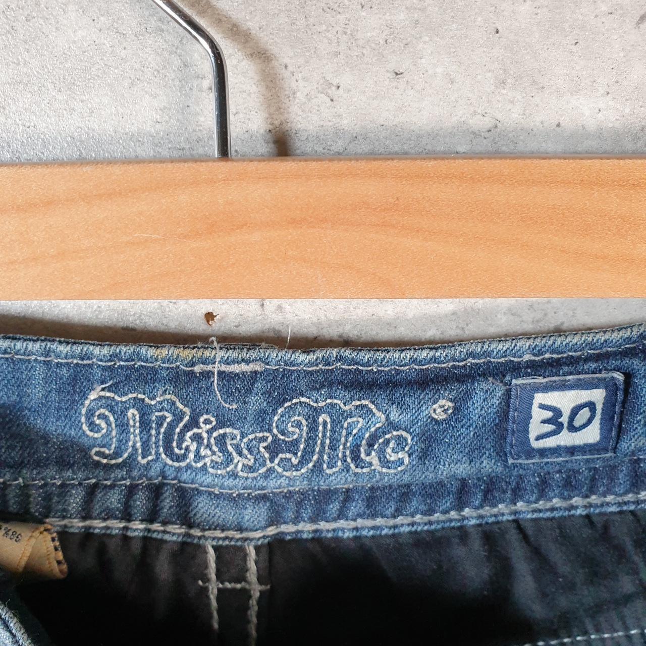 Vintage Miss Me Baggy Y2K Hip Hop Jeans Shorts Jorts Womens W30 Blue Denim Low Rise