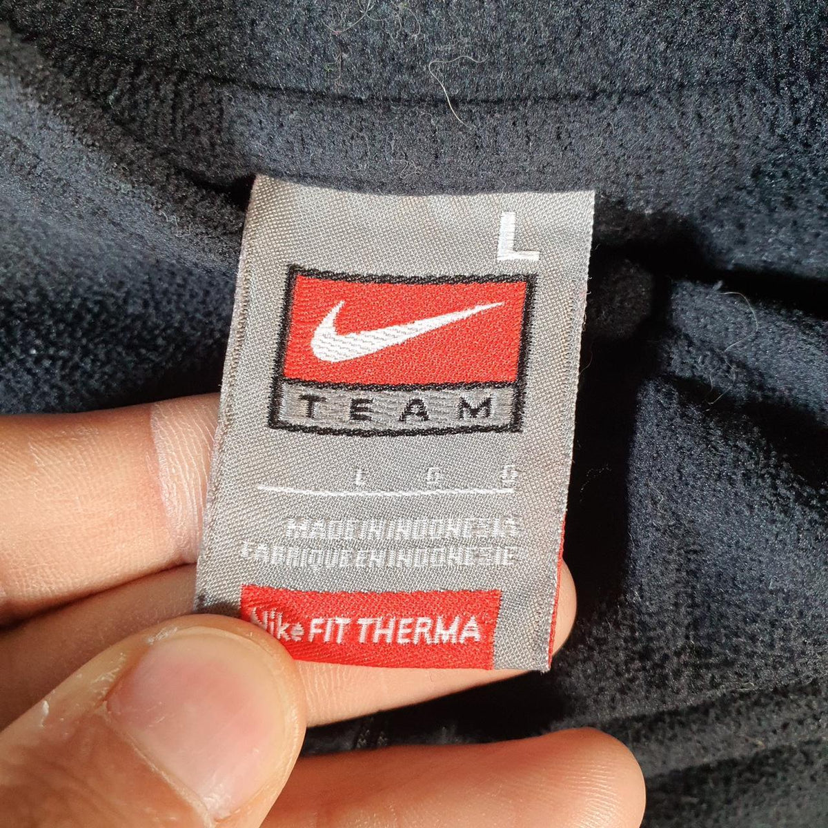 Vintage Nike Team Fleece 1/4 Zip Sweatshirt Men’s Large Black Swoosh Y2K Pullover Logo