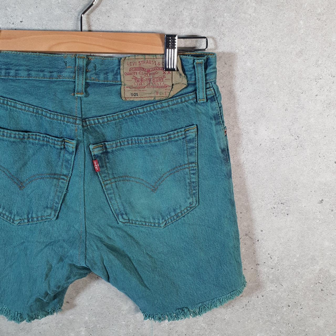 Vintage Levi’s 501 Cut Off Baggy Shorts Jorts Cargo Womens W28 Blue Relaxed Denim A4474