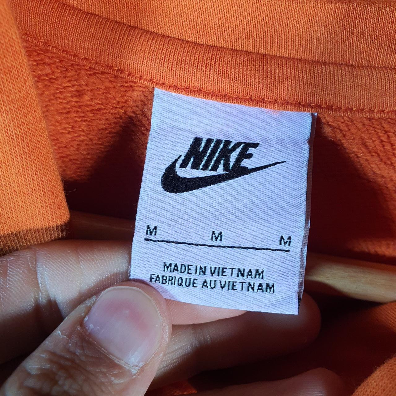Vintage Nike Club Embroidered Hoodie Men’s Medium Orange Swoosh Y2K Pullover Logo