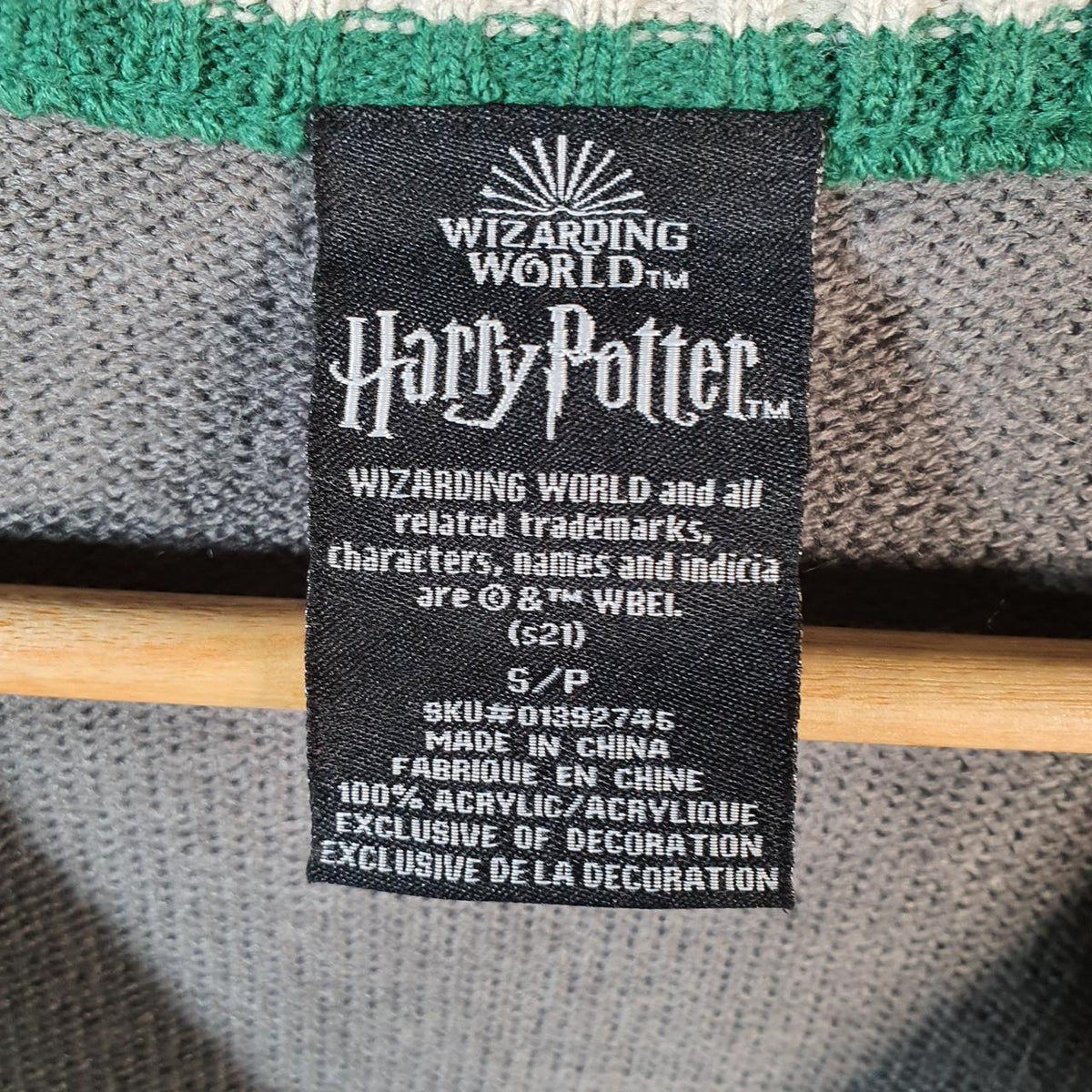 Vintage Harry Potter Knit Cardigan Sweater Mens Small Grey Embroidered Logo