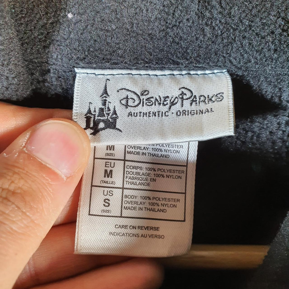 Vintage Disney Mickey Mouse Full Zip Fleece Sweatshirt Mens Medium Black Logo Winter