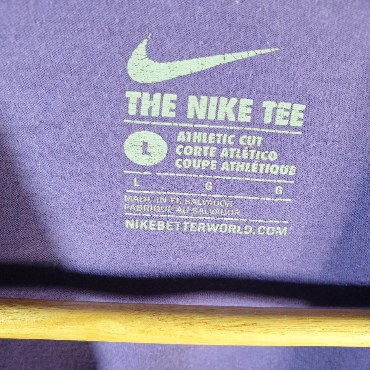 Vintage Nike Embroidered T Shirt Mens Large Purple Logo Single Swoosh Athletic