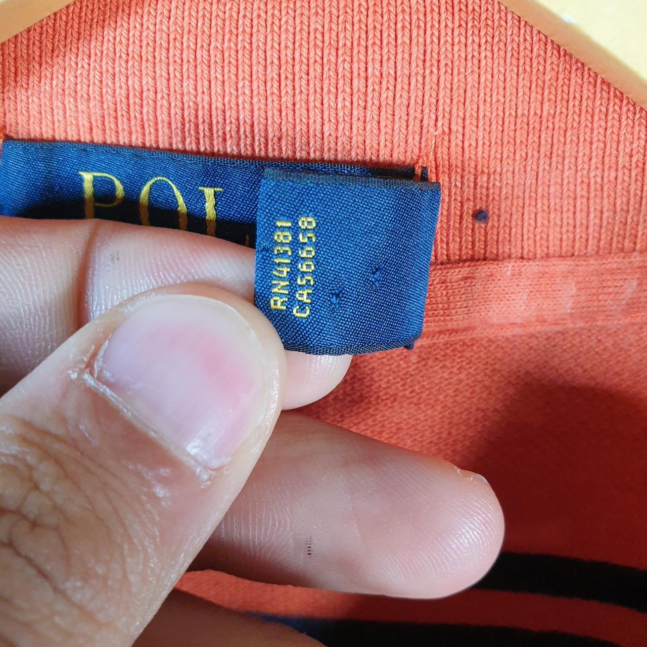 Vintage Ralph Lauren Polo Shirt Men’s 2XL Orange Striped Classic Fit Embroidered Pony