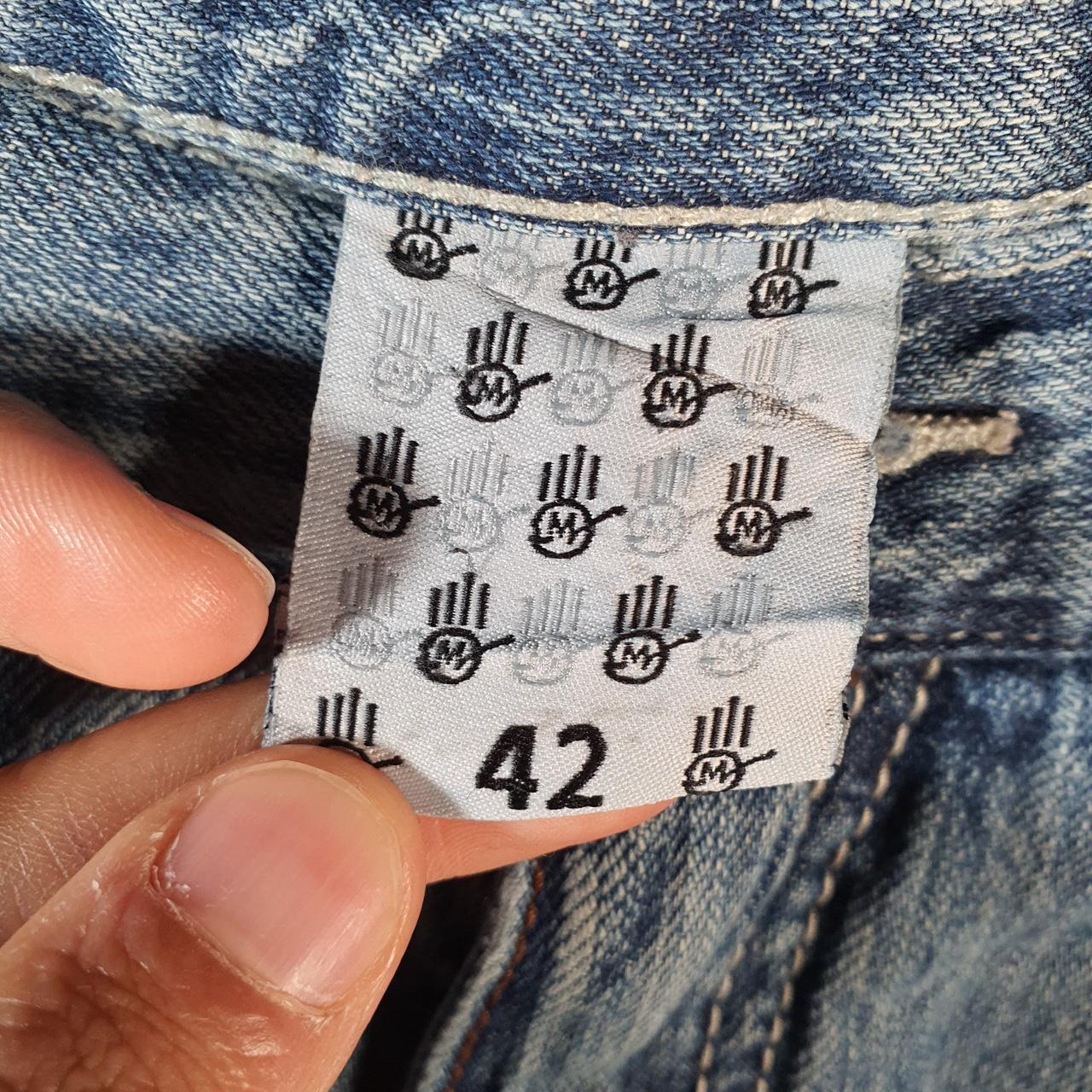 Vintage Miskeen Baggy Y2K Hip Hop Jeans Shorts Jorts Mens W42 Blue Denim USA A4471