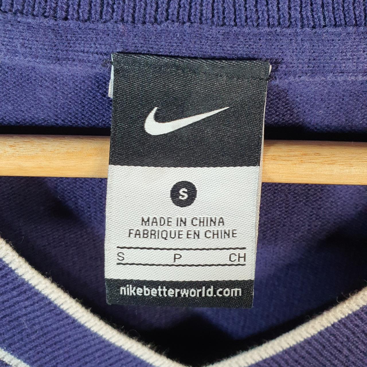 Vintage Nike Knit Club Sweatshirt Womens Small Navy Blue Swoosh Y2K Pullover Logo