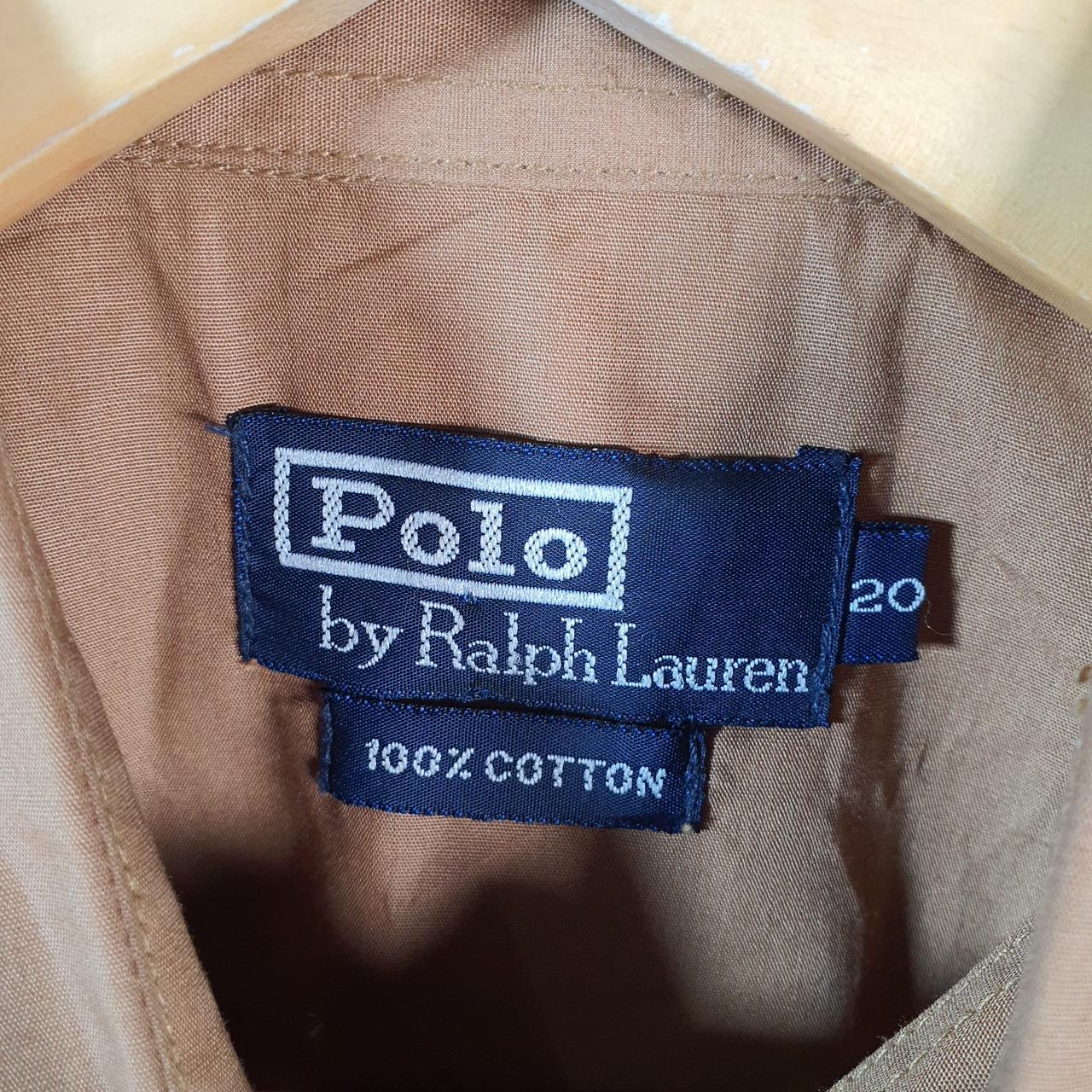 Vintage Ralph Lauren Button Down Shirt Womens Brown XL Classic Fit Cotton Pocket Big Fish Vintage