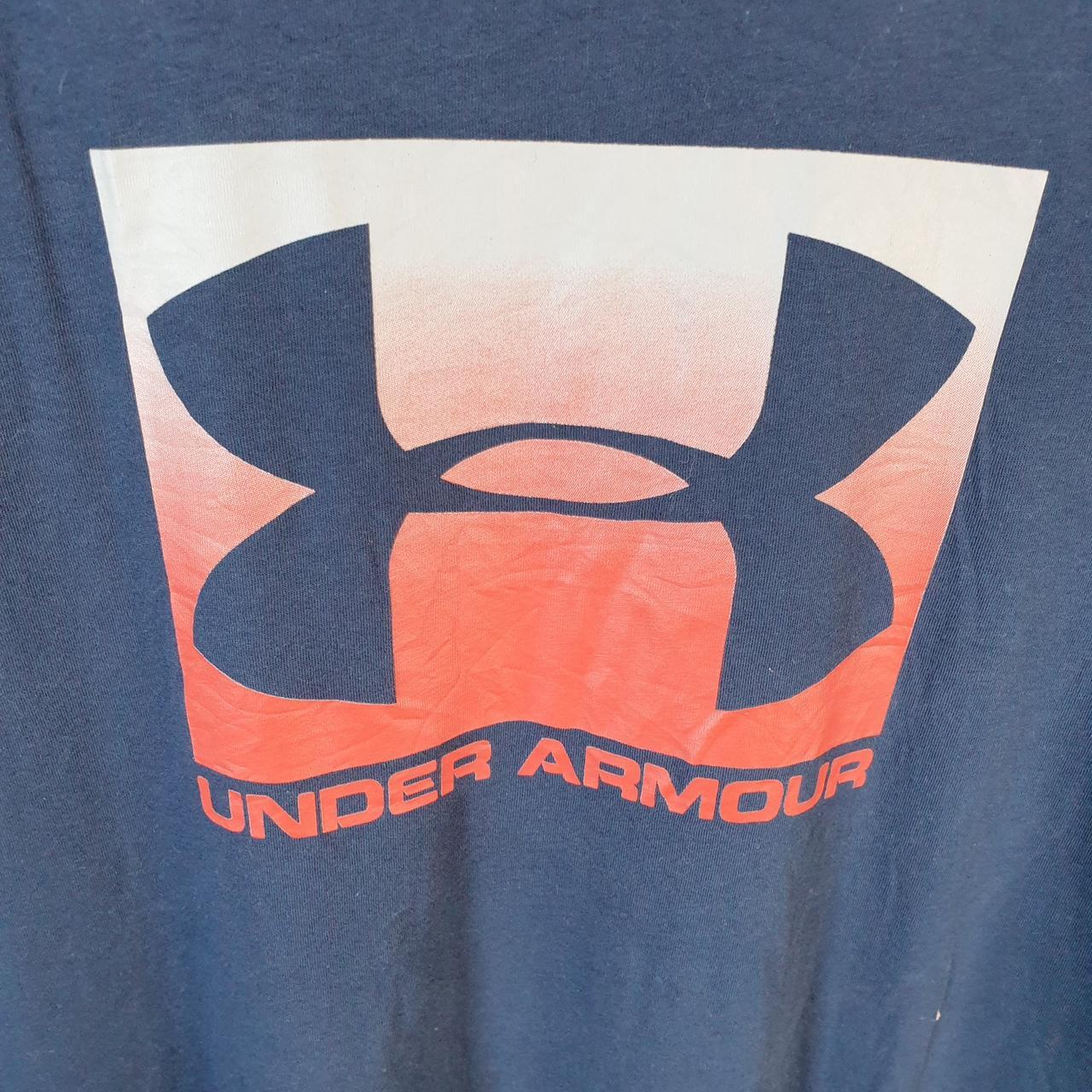 Vintage Under Armour Spellout T Shirt Shirt Men’s Large Navy Blue Sports Athletic