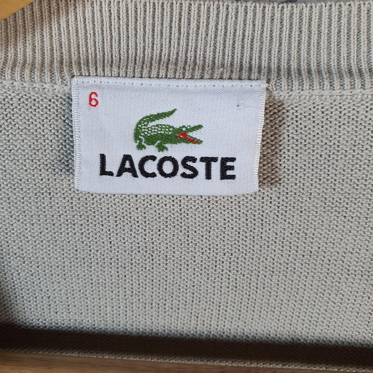 Vintage Lacoste Sweatshirt Men’s Large Brown Pullover Logo Y2K Jumper Logo