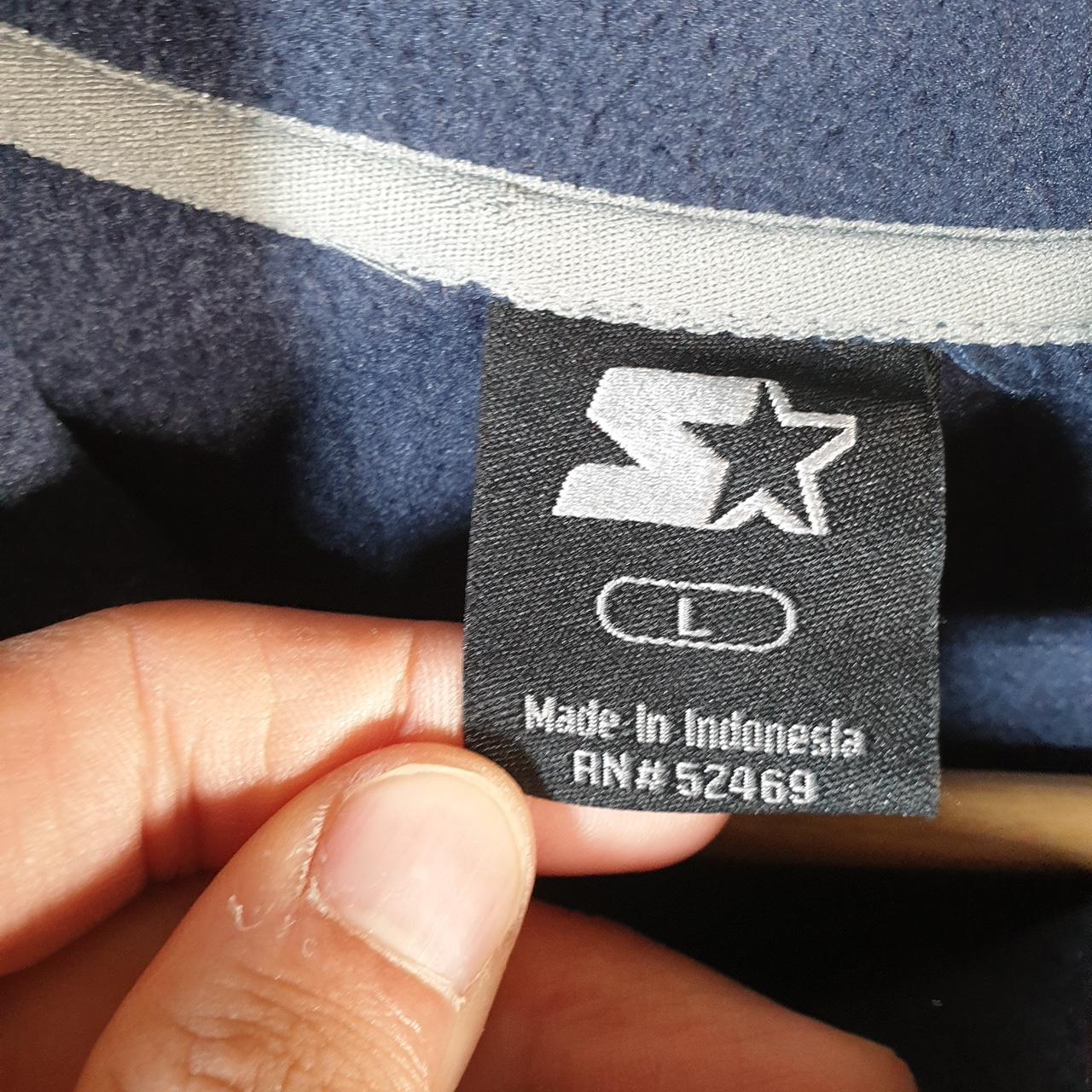 Vintage Starter Fleece Sweatshirt Jacket Mens Large Navy Blue Full Zip Embroidered Logo